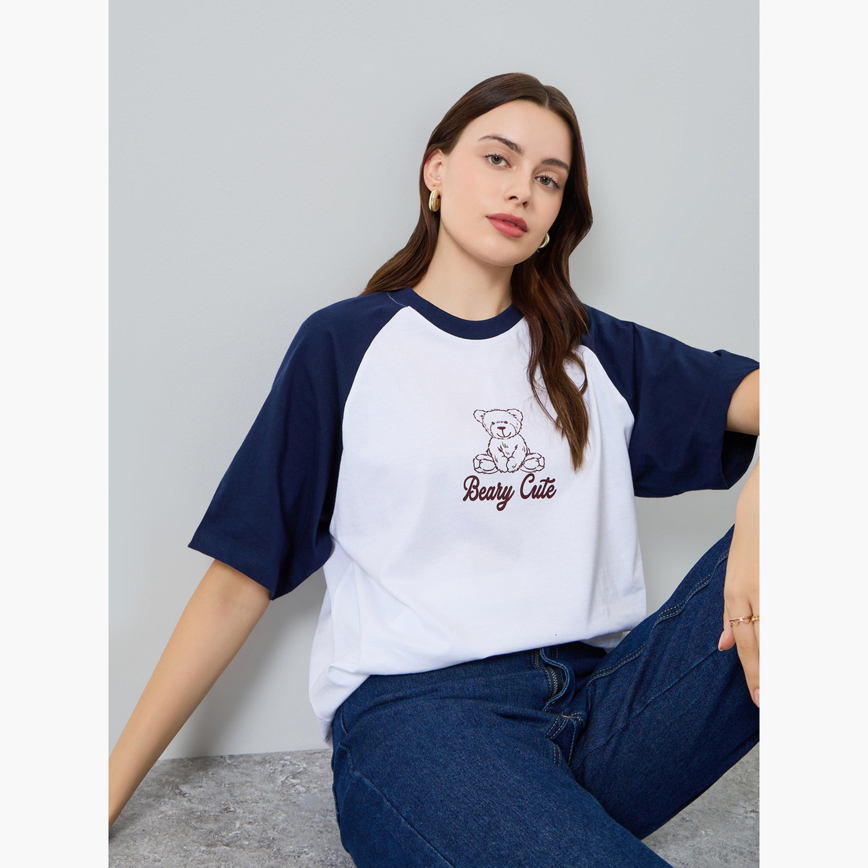 Styli Women Graphic Raglan Sleeve Oversized T-Shirt-women-clothing-tshirts-image-3