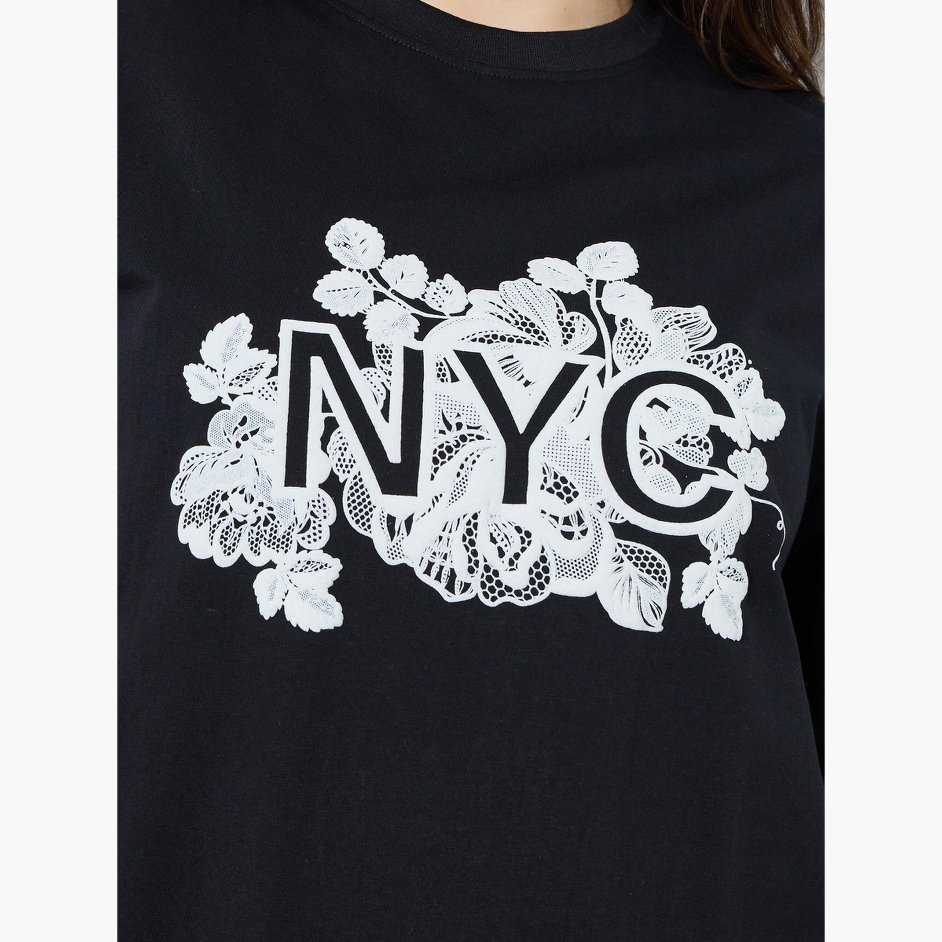 Styli Women Black Oversized Graphic Print T-Shirt-women-clothing-tshirts-image-4