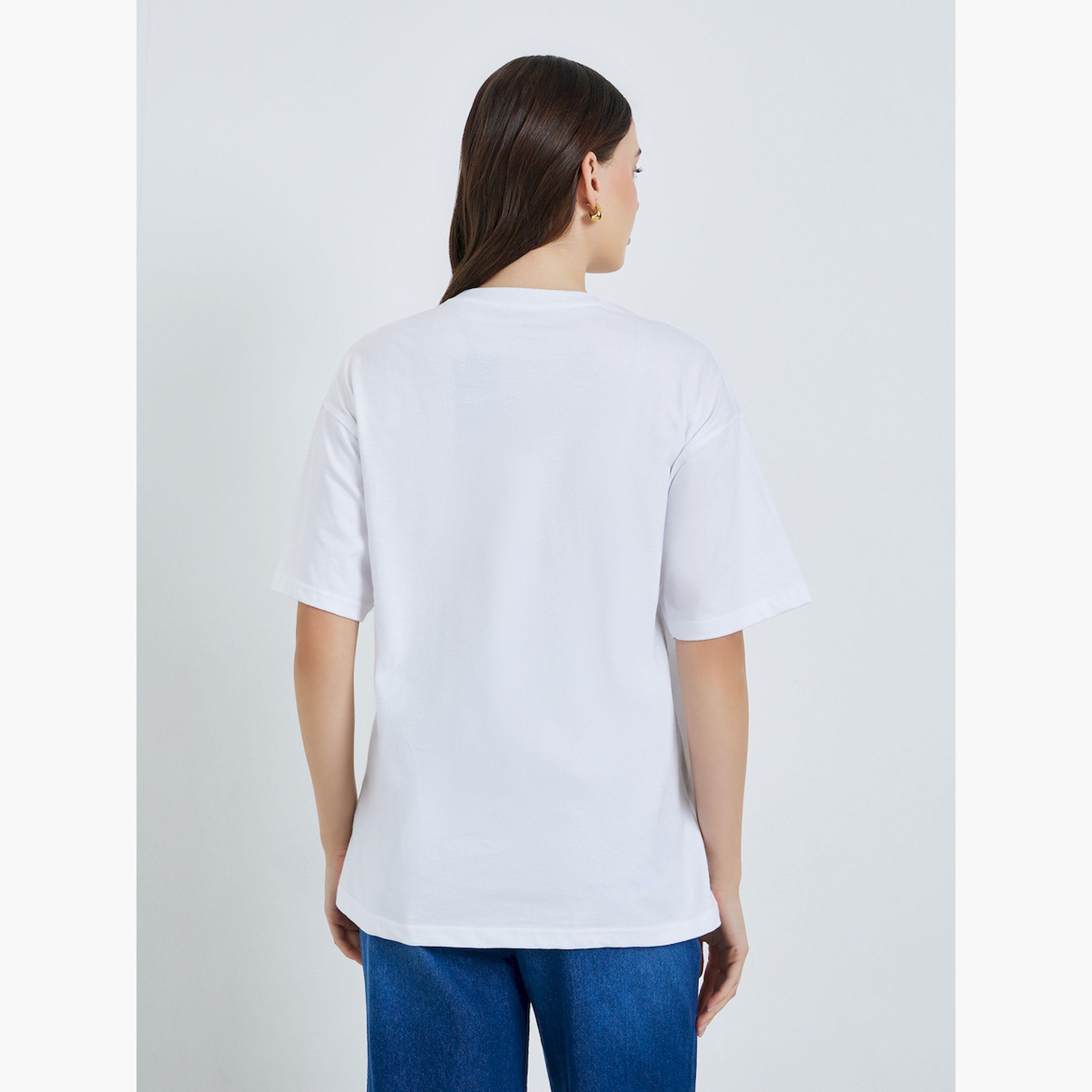 تيشيرت واسع بتفاصيل مُطرّزة بزهور-women-clothing-tshirts-image-4