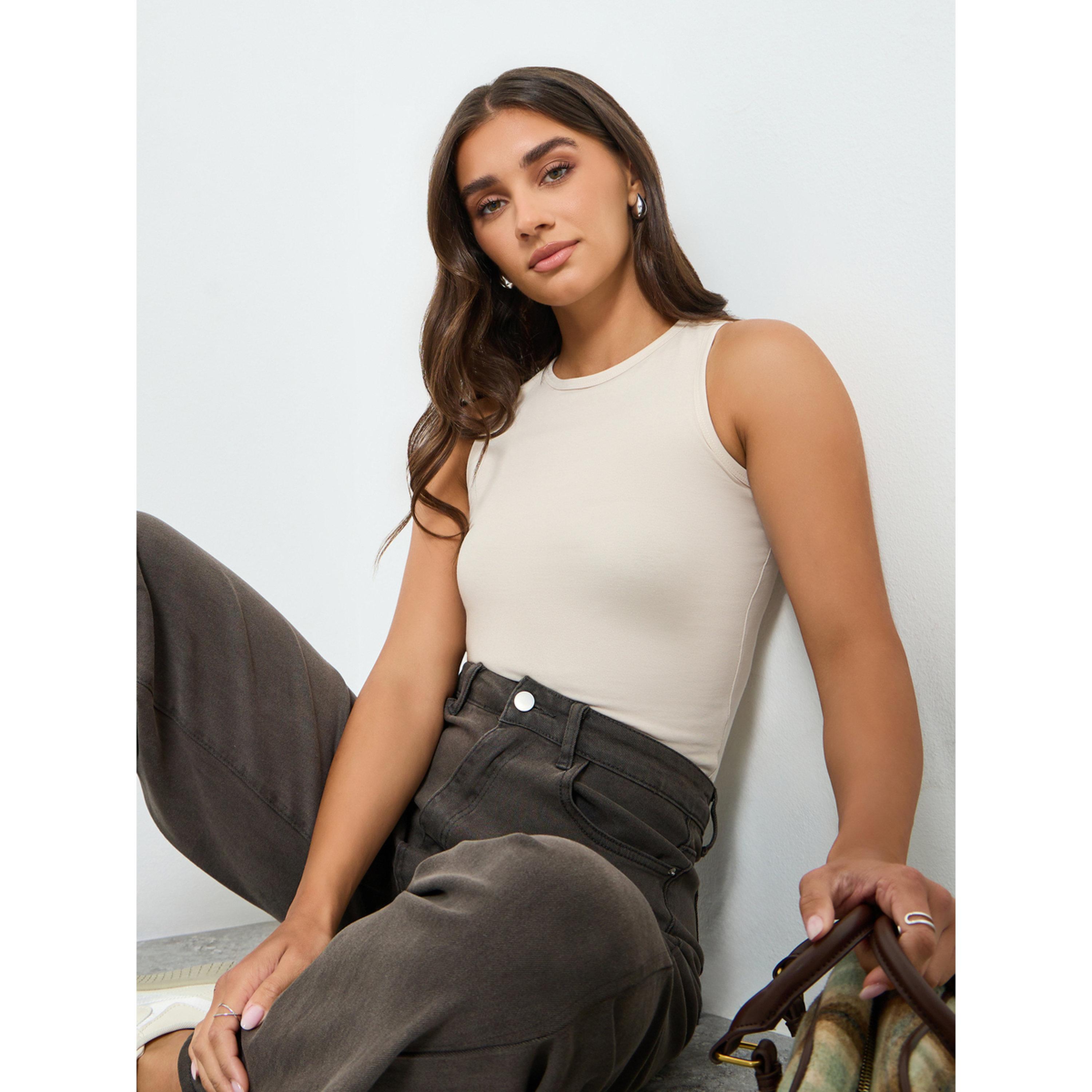 مجموعة من 2 بلوزة تانك سادة مُجسمة-women-clothing-tshirts-image-3