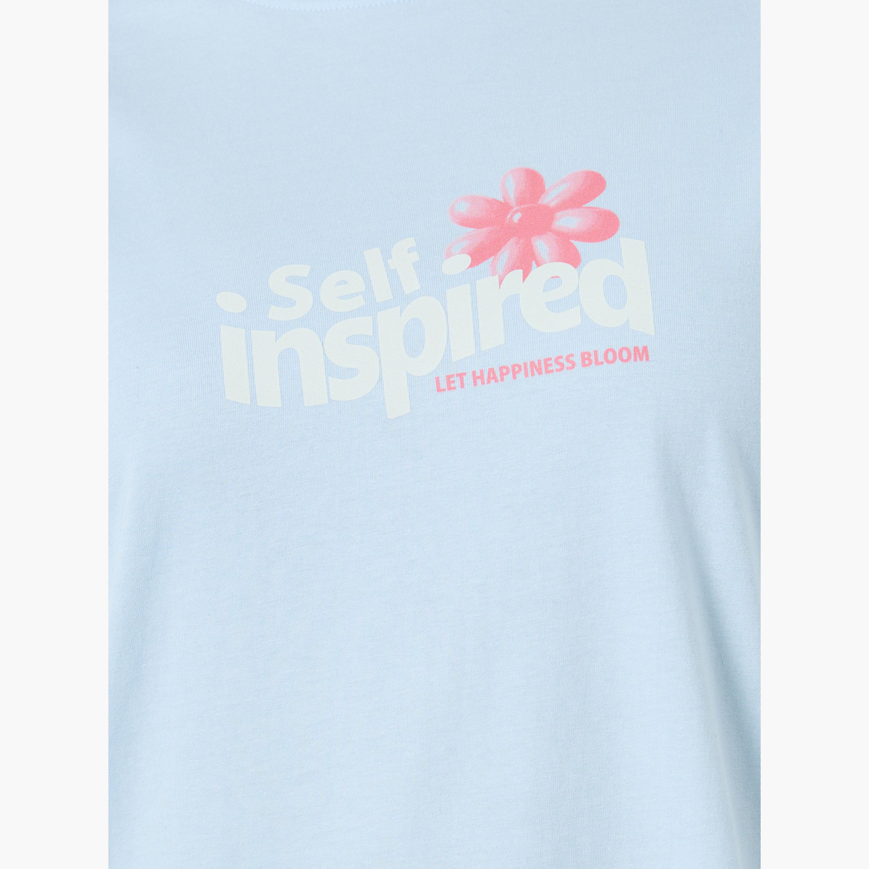 Styli Women Blue Oversized Graphic Print T-Shirt-women-clothing-tshirts-image-4