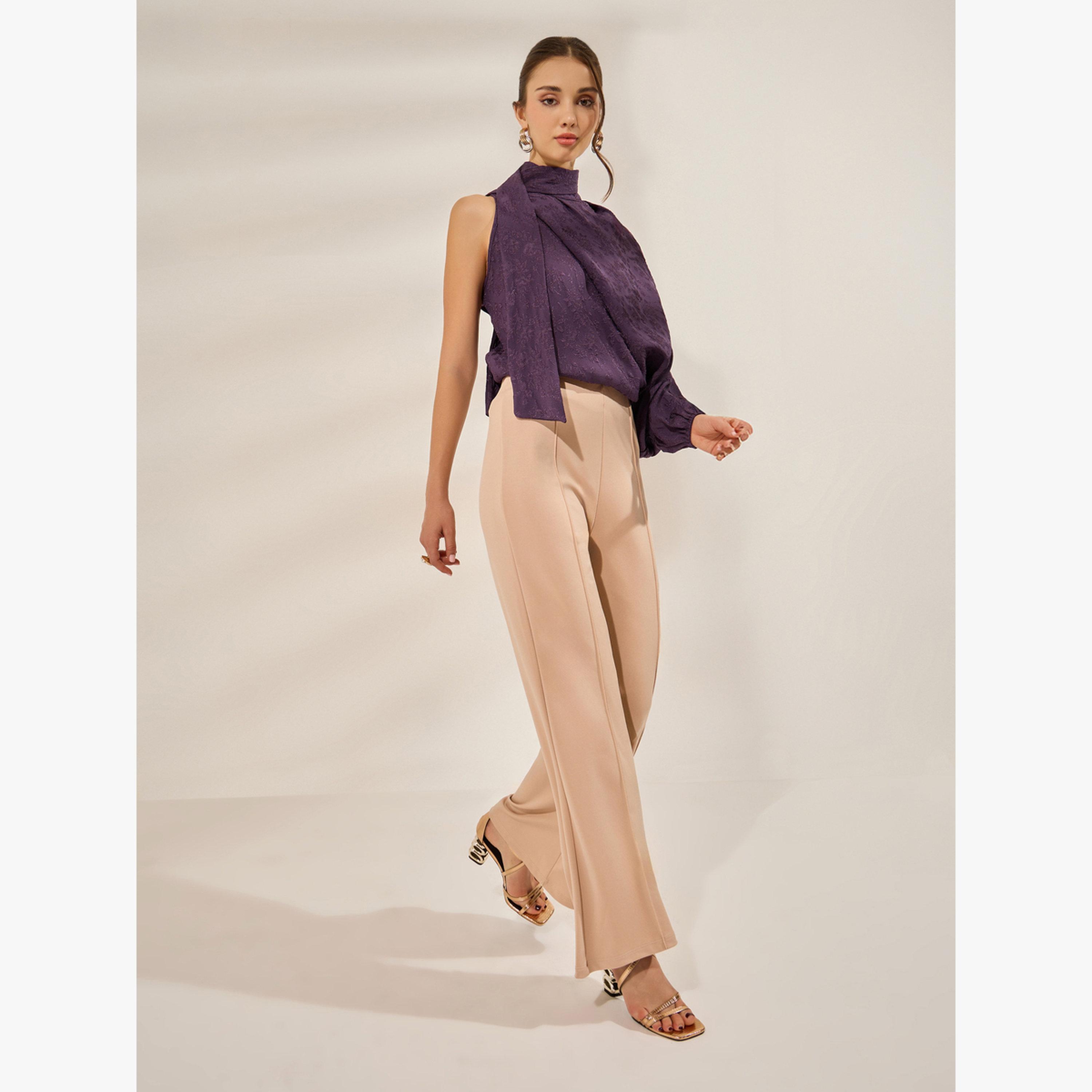 Styli Purple One Sleeve Asymmetric Top-women-clothing-shirtsandblouses-blouses-image-2