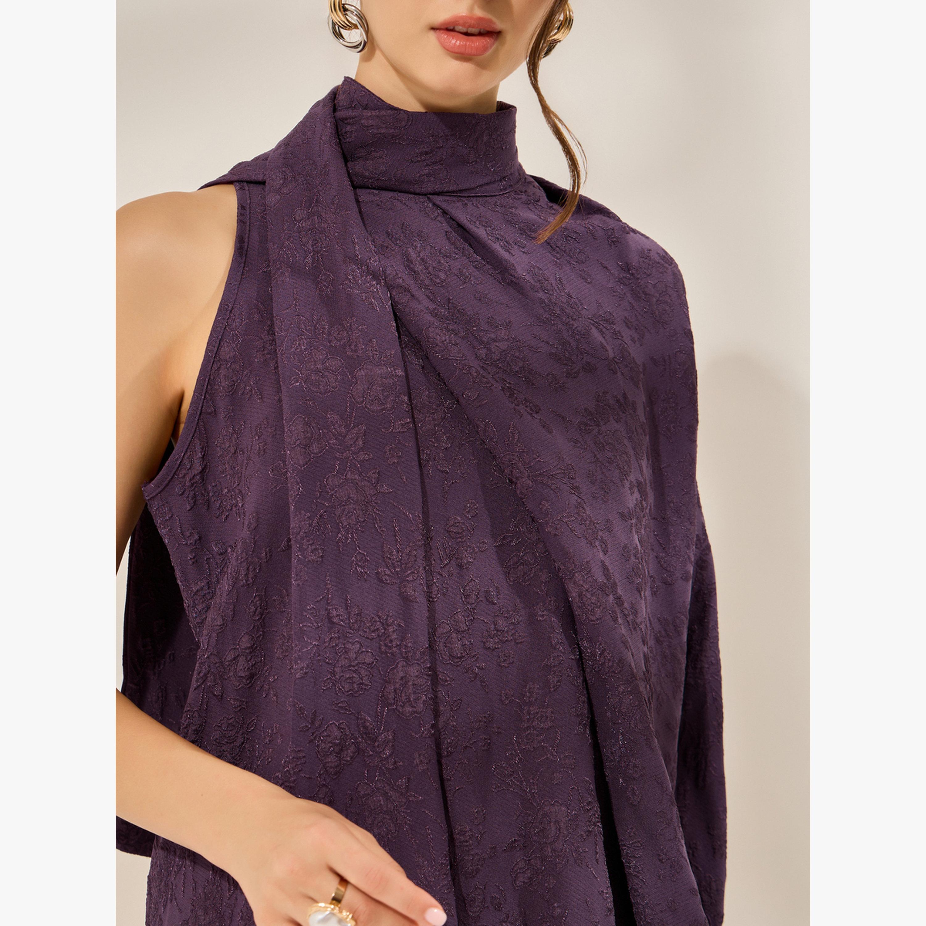 Styli Purple One Sleeve Asymmetric Top-women-clothing-shirtsandblouses-blouses-image-5