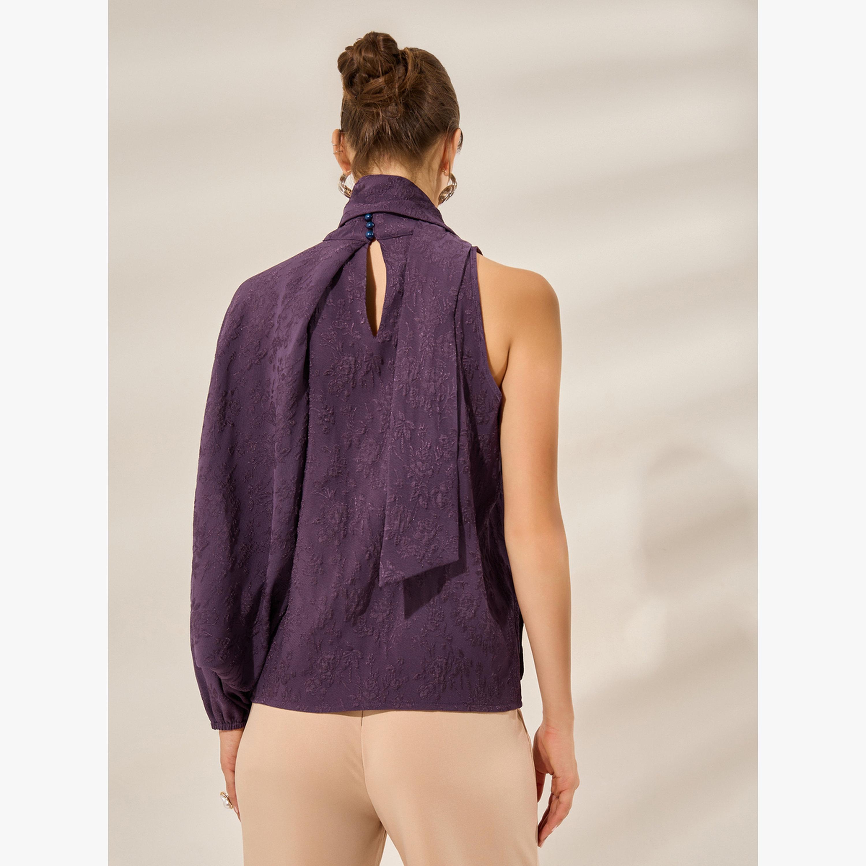 Styli Purple One Sleeve Asymmetric Top-women-clothing-shirtsandblouses-blouses-image-6