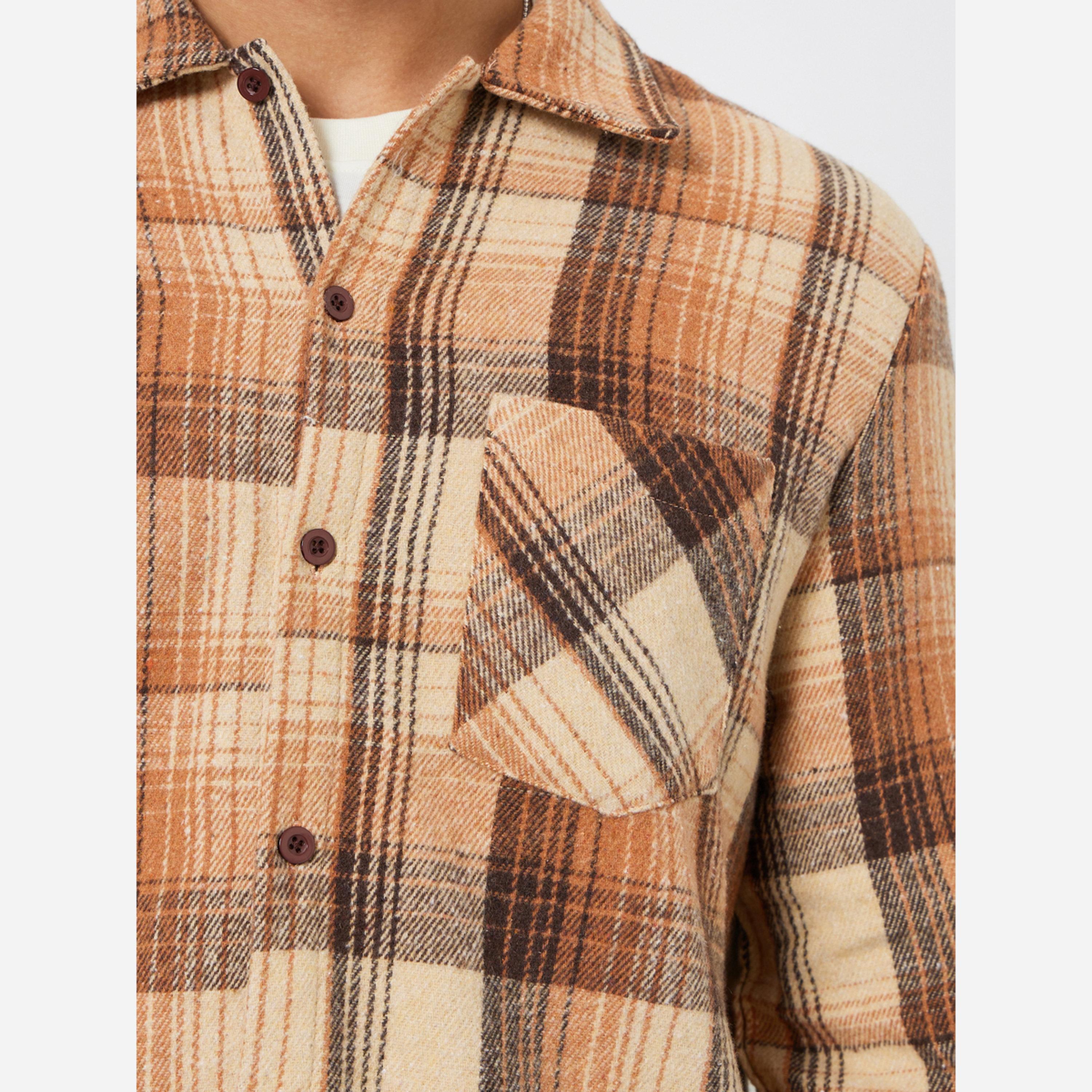 ستايلي - قميص رجالي مقاس واسع من الفلانيل طبعة مربعات-men-clothing-shirts-image-4