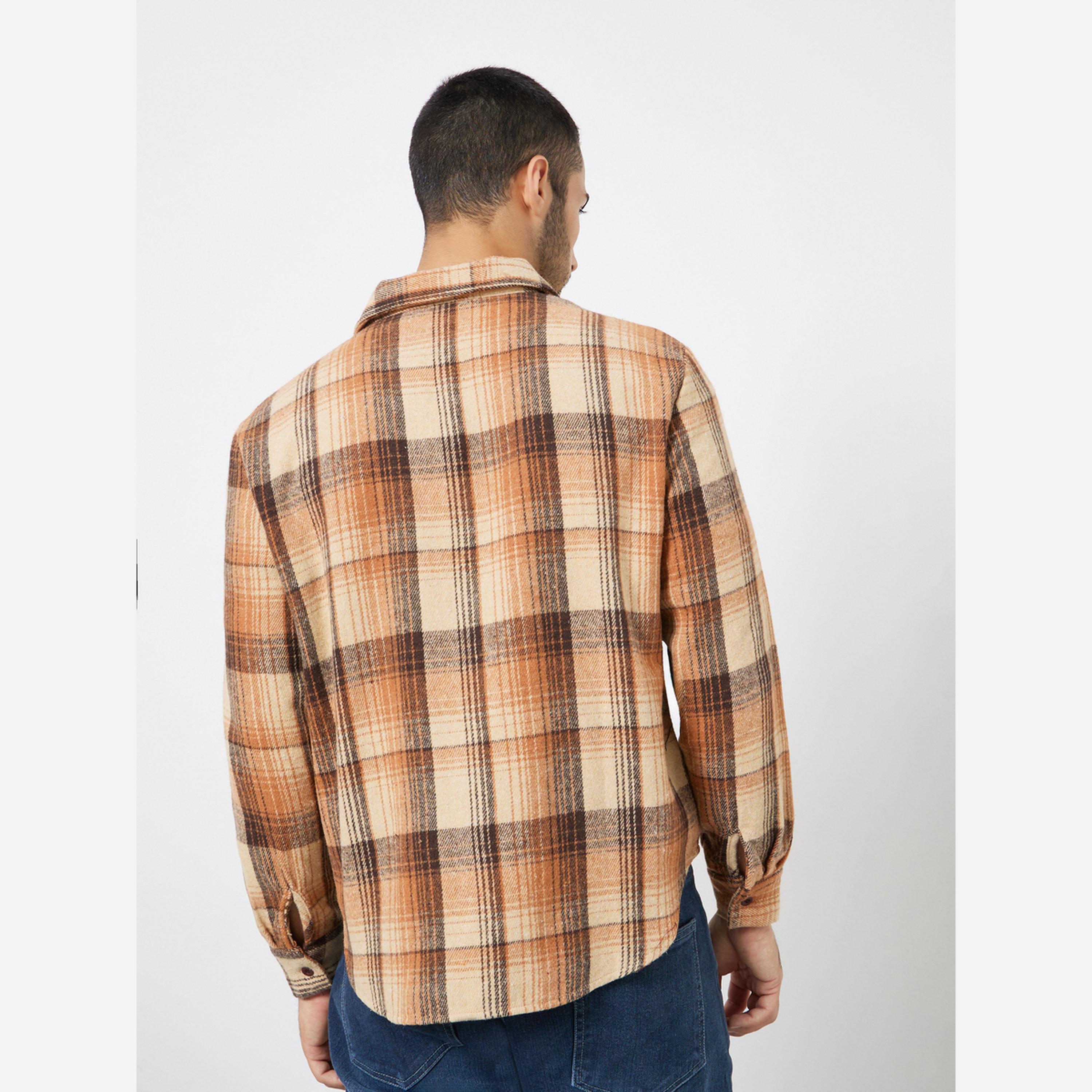 Styli Men Checkered Flannel Oversized Shirt-men-clothing-shirts-image-5