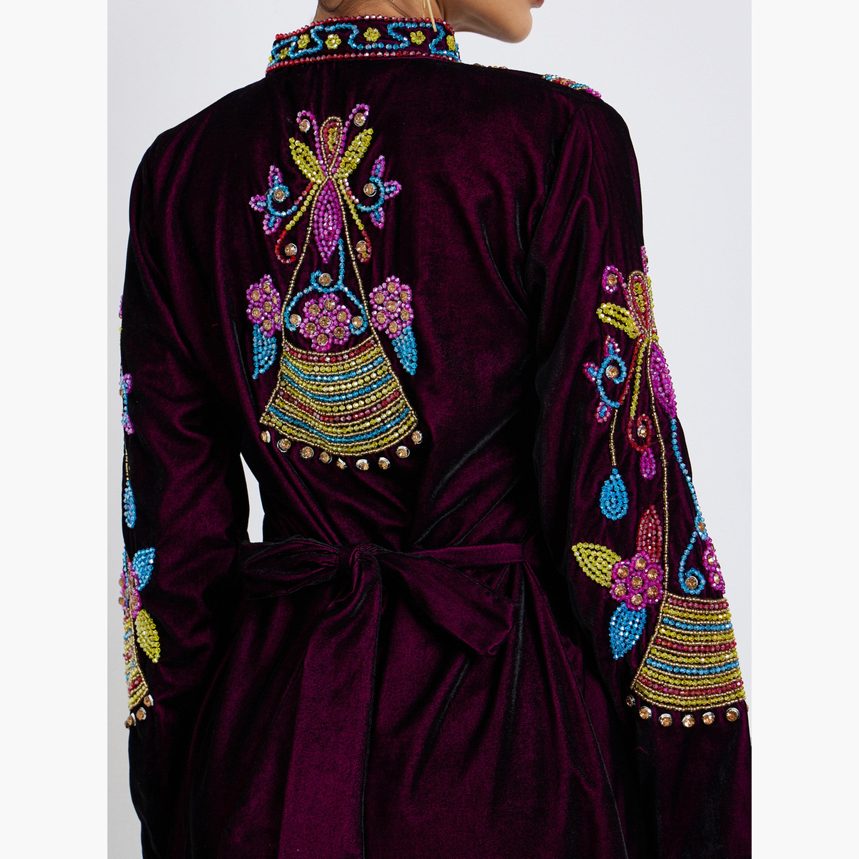 Maxim Creation Premium Velvet Jalabiya with Colorful Crystal Embroidery Stones-women-arabicclothing-jalabiyas-image-5