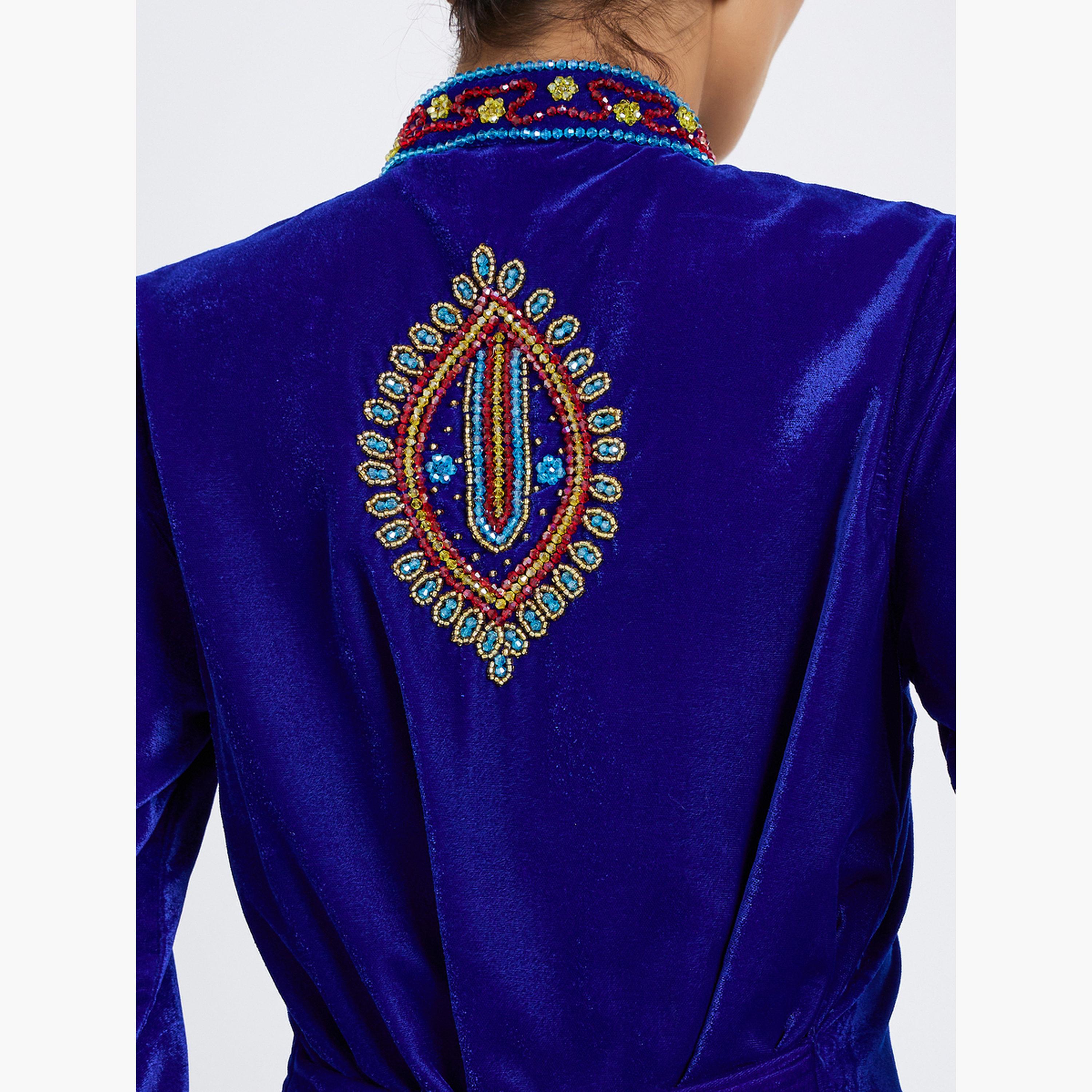 ماكسيم كرييشن - جلابية مخملية فاخرة مطرزة بأحجار كريستال ملونة-women-arabicclothing-jalabiyas-image-5