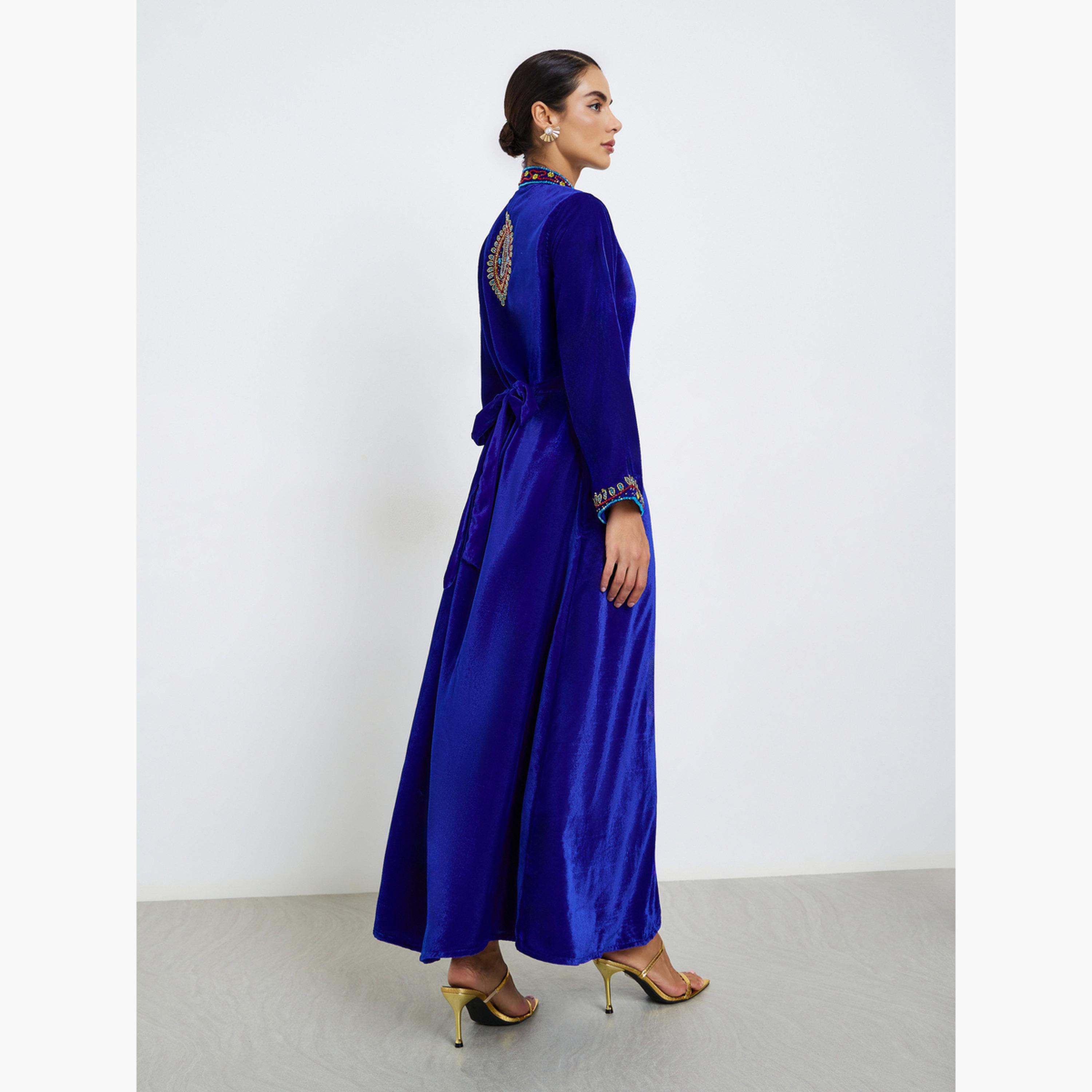 Maxim Creation Premium Velvet Jalabiya with Colorful Crystal Embroidery Stones-women-arabicclothing-jalabiyas-image-6
