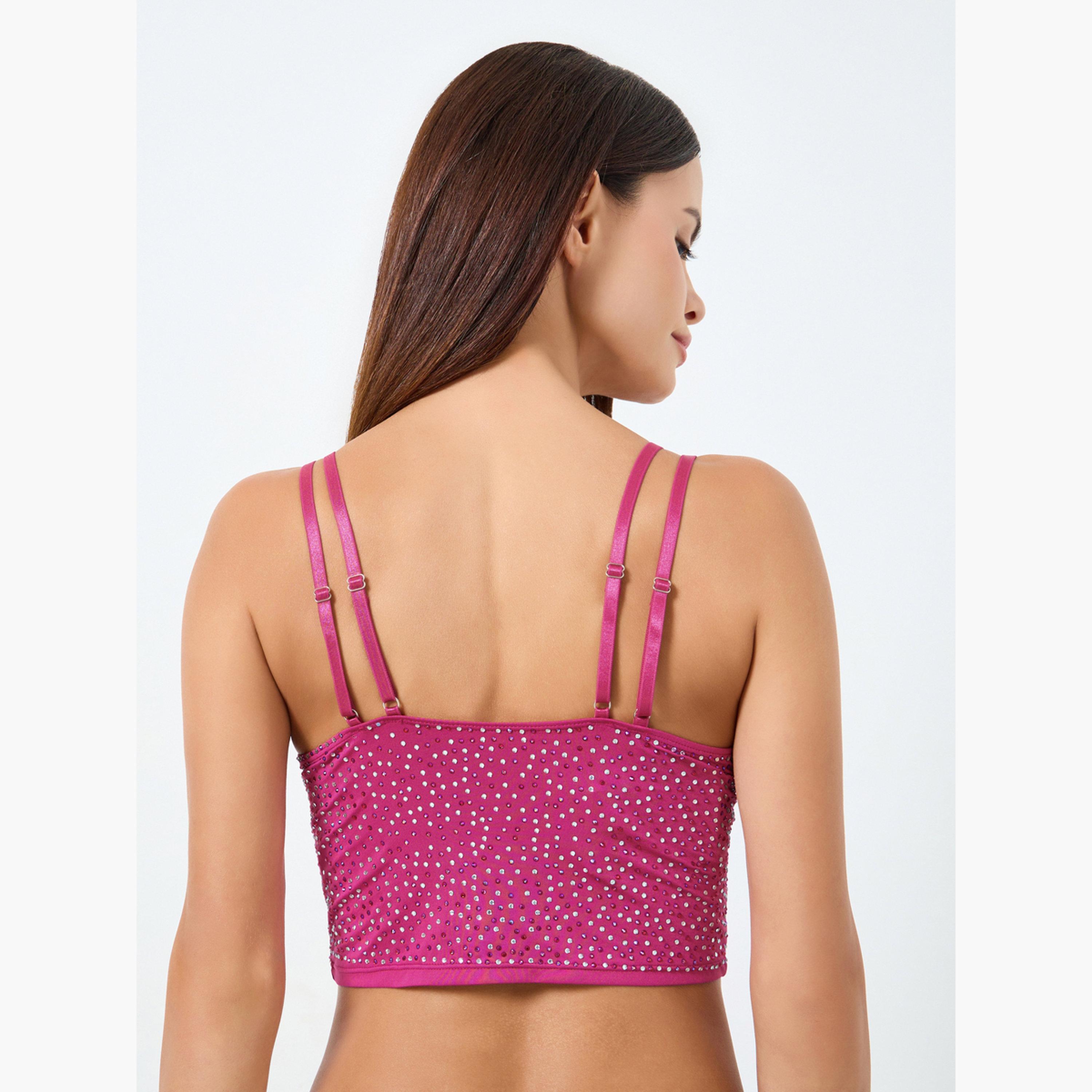 تيك تو - حمالة صدر سلكية مزينة بأحجار الراين وحمالات كتف مزدوجة صلبة-women-clothing-lingerie-bras-image-3