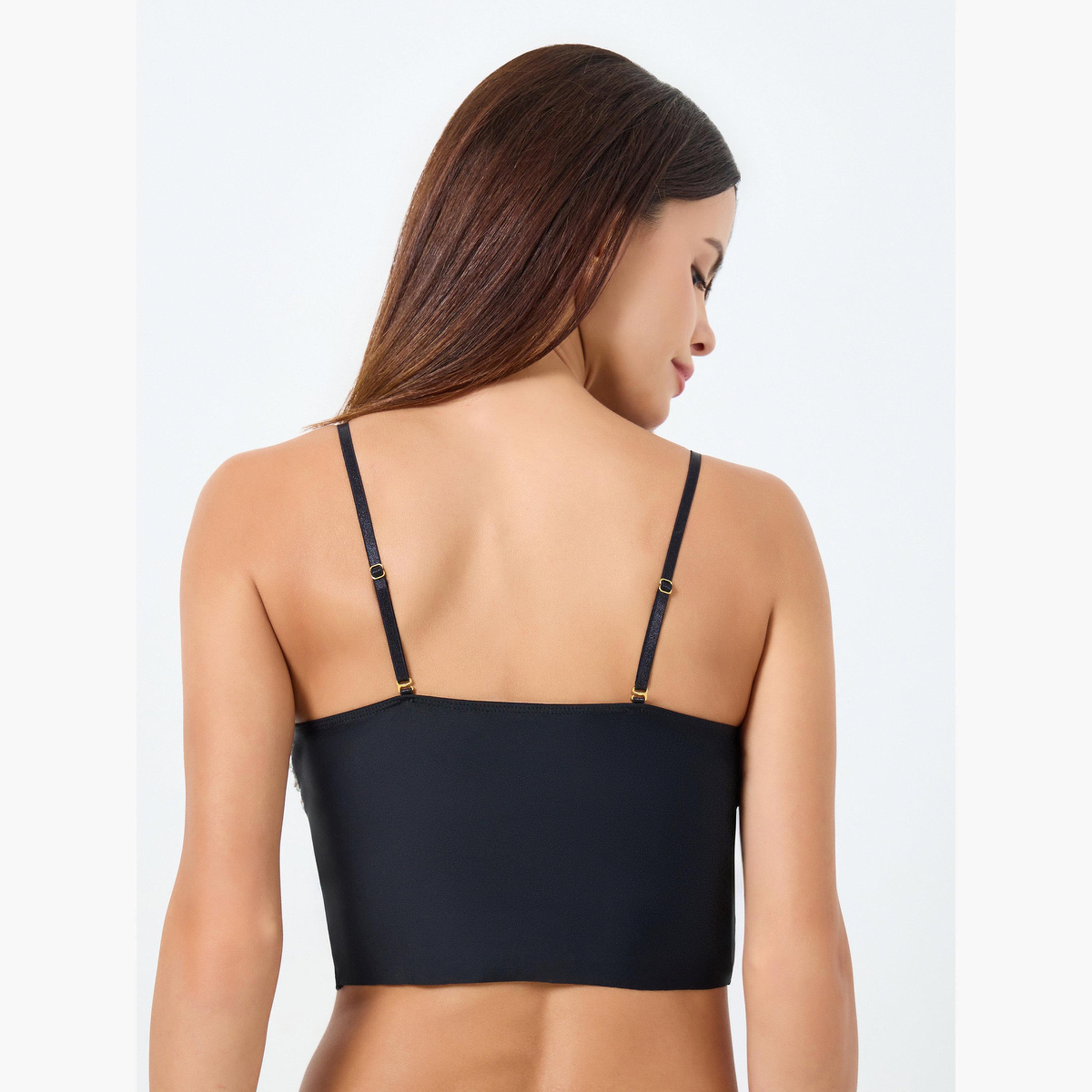 Take Two Solid Decor Rhinestone Detail Wired Bra-women-clothing-lingerie-bras-image-2