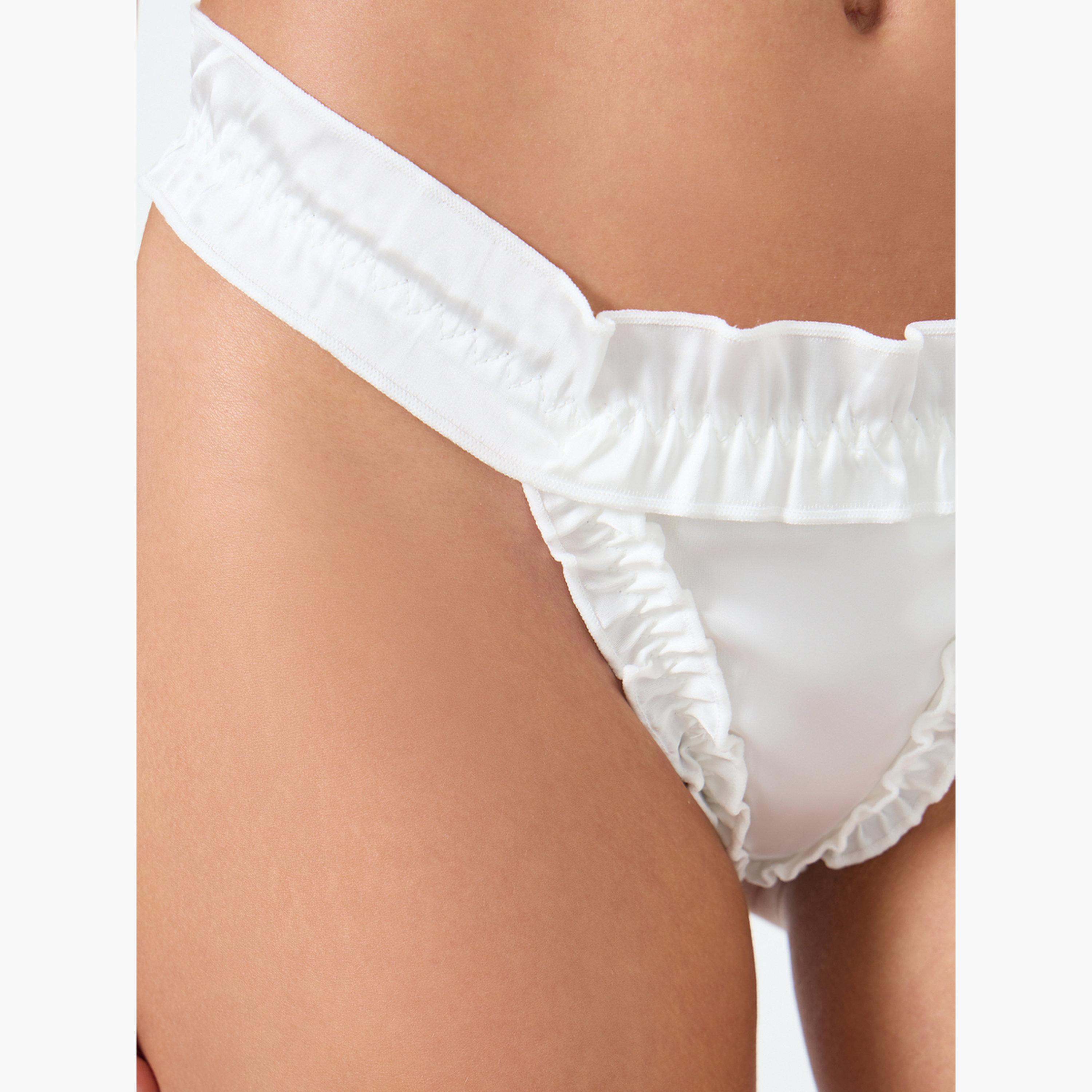 تيك تو - طقم حمالة صدر وسروال داخلي زينة اللؤلؤ الصناعي مع فيونكة-women-clothing-lingerie-lingeriesets-image-4