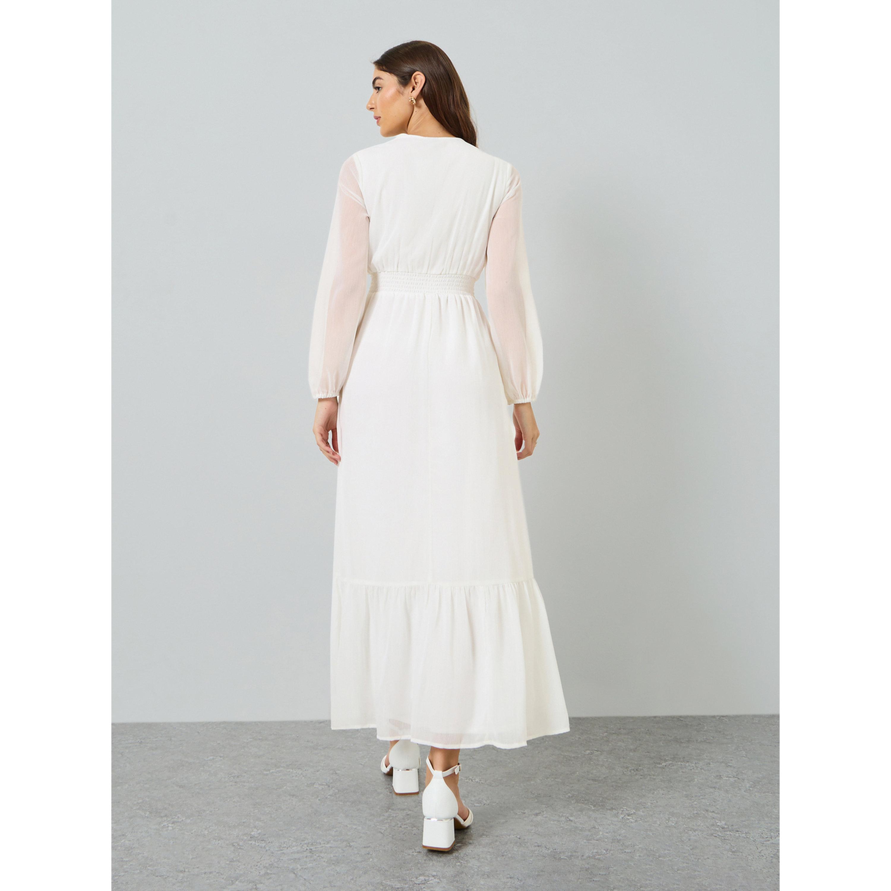 Styli Women Off White Ruffled Maxi Dress-women-clothing-dresses-image-4