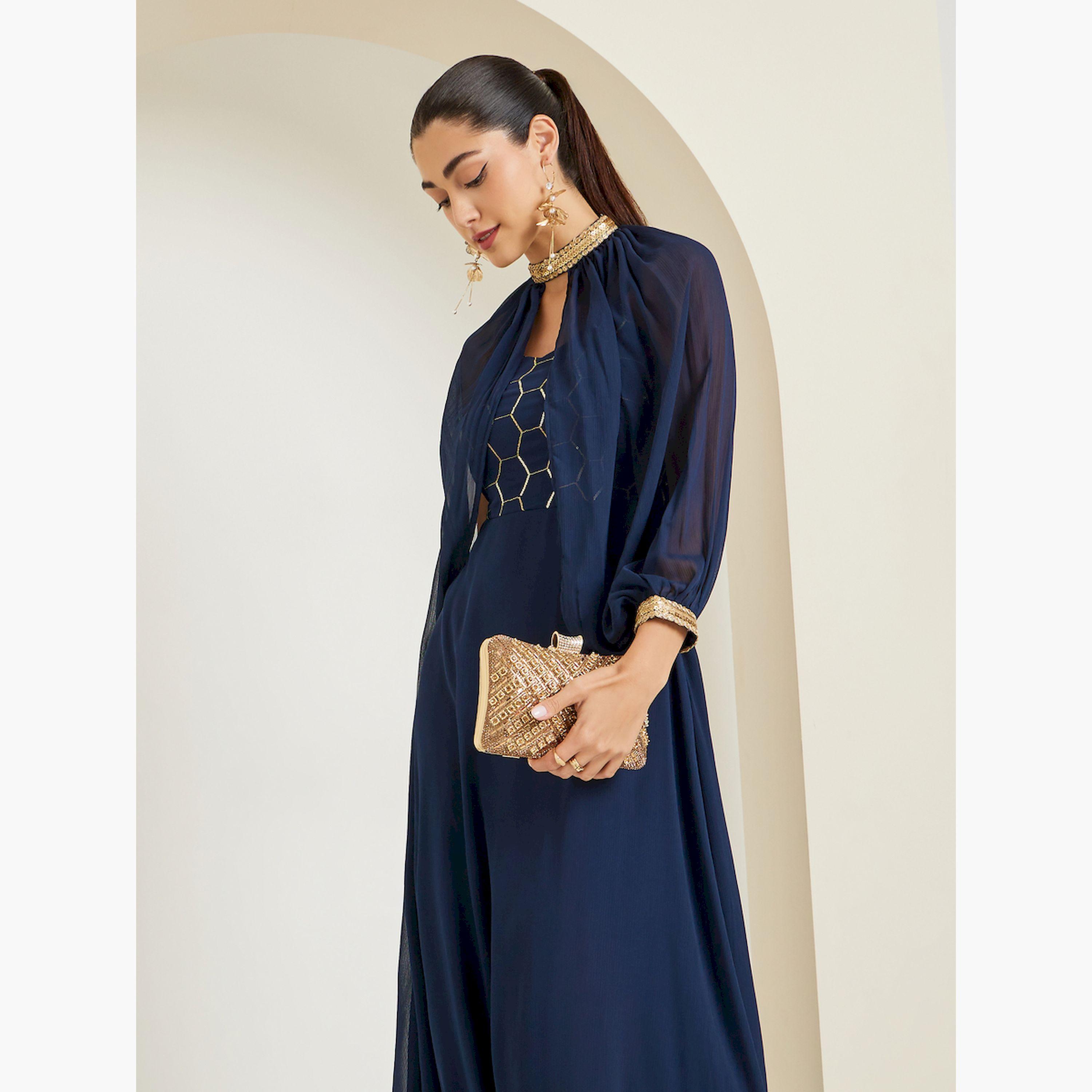 فستان طويل مزين بالترتر مع كاب قابل للإزالة-women-clothing-dresses-image-3