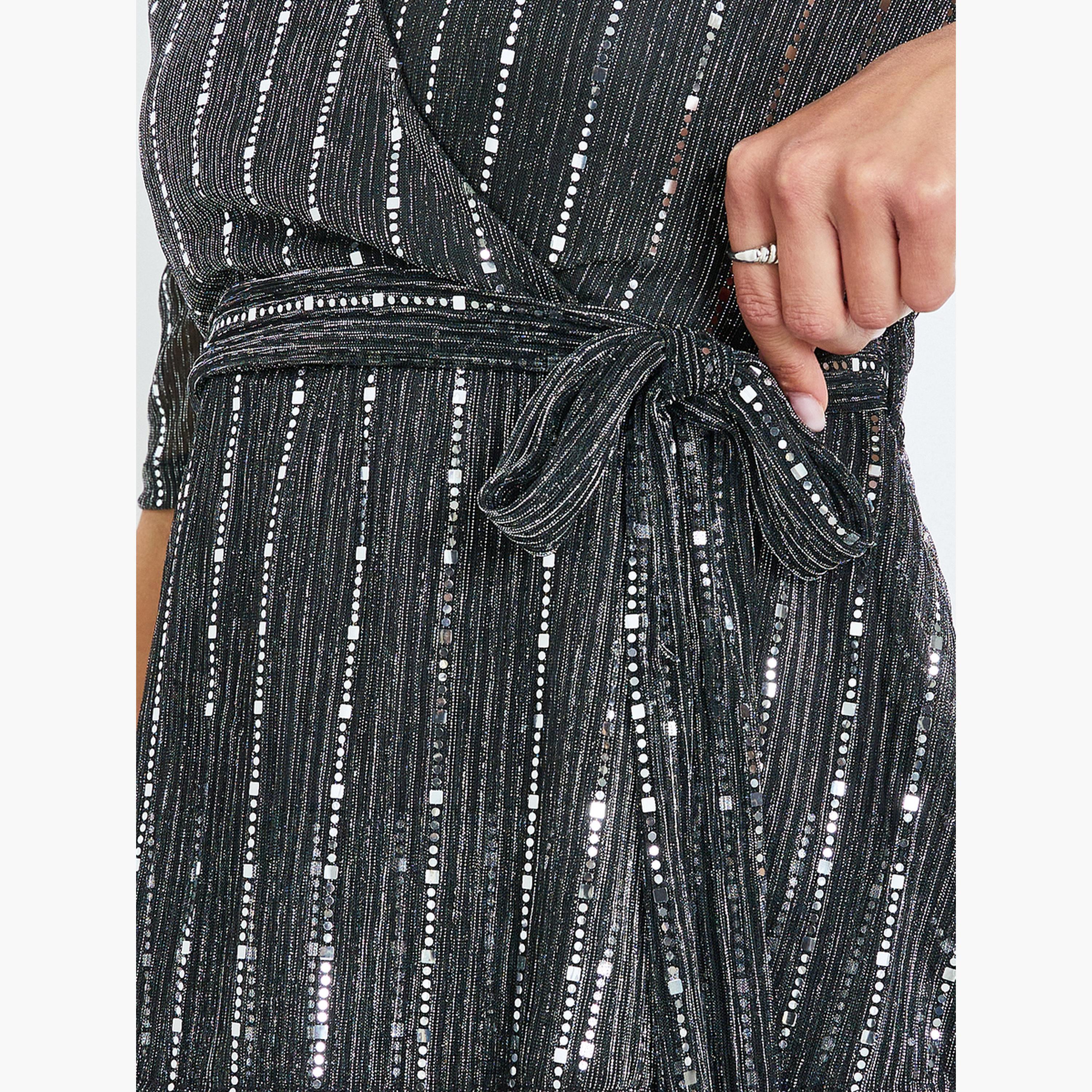 فستان طويل طبقات من الترتر أسود-women-clothing-dresses-image-5
