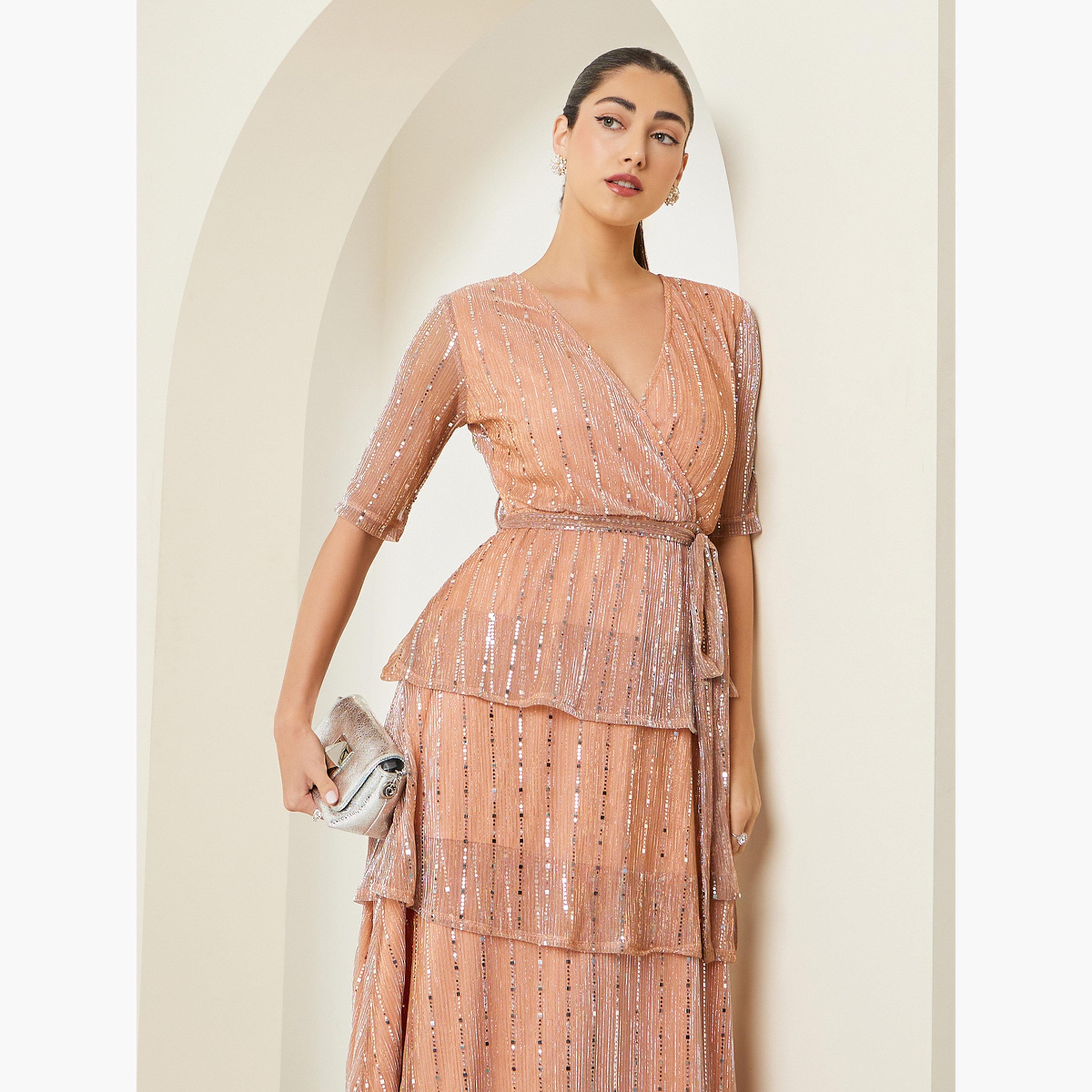 فستان طويل بطبقات وتفاصيل ترتر-women-clothing-dresses-image-4