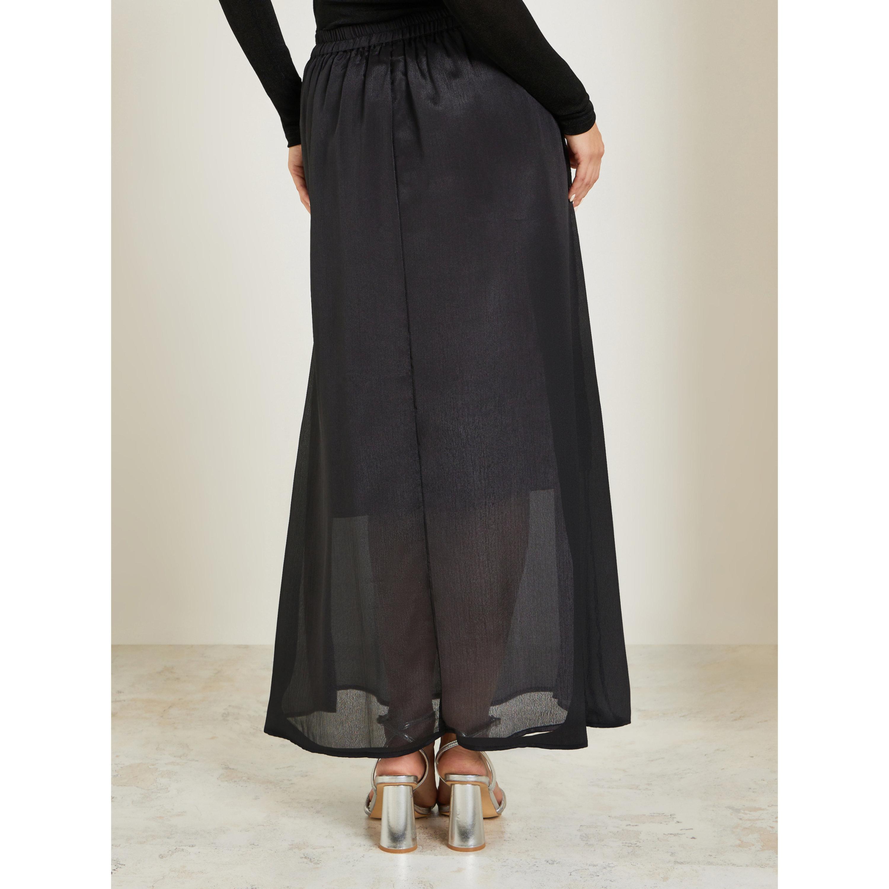 تنورة طويلة سادة بحافة واسعة-women-clothing-bottoms-skirts-image-1