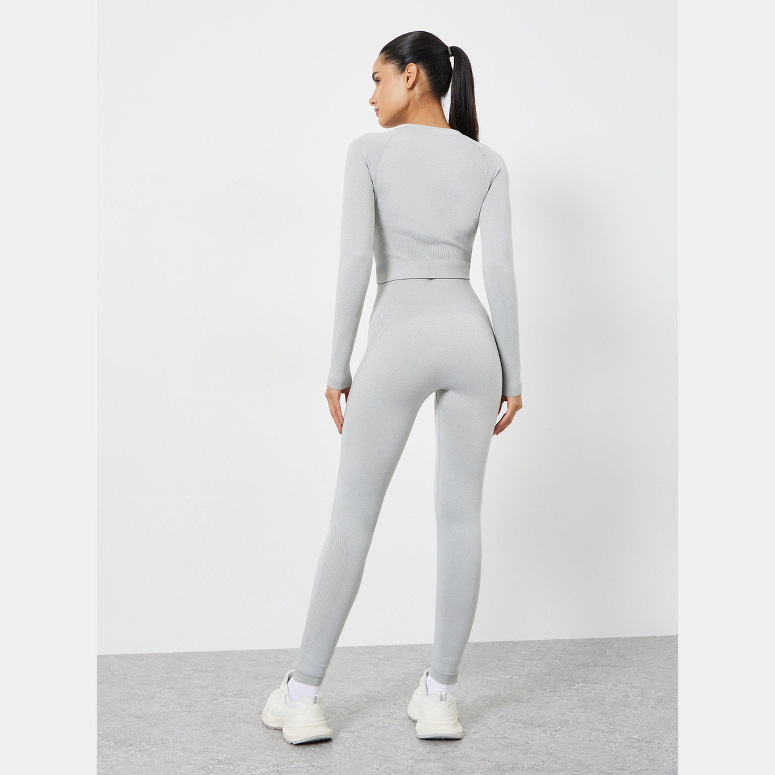 ستايلي - بلوزة بأكمام طويلة من الجاكار مع ليقنز/ فيزون-women-clothing-sportswearandactivewear-trackpantsandtracksuits-image-6