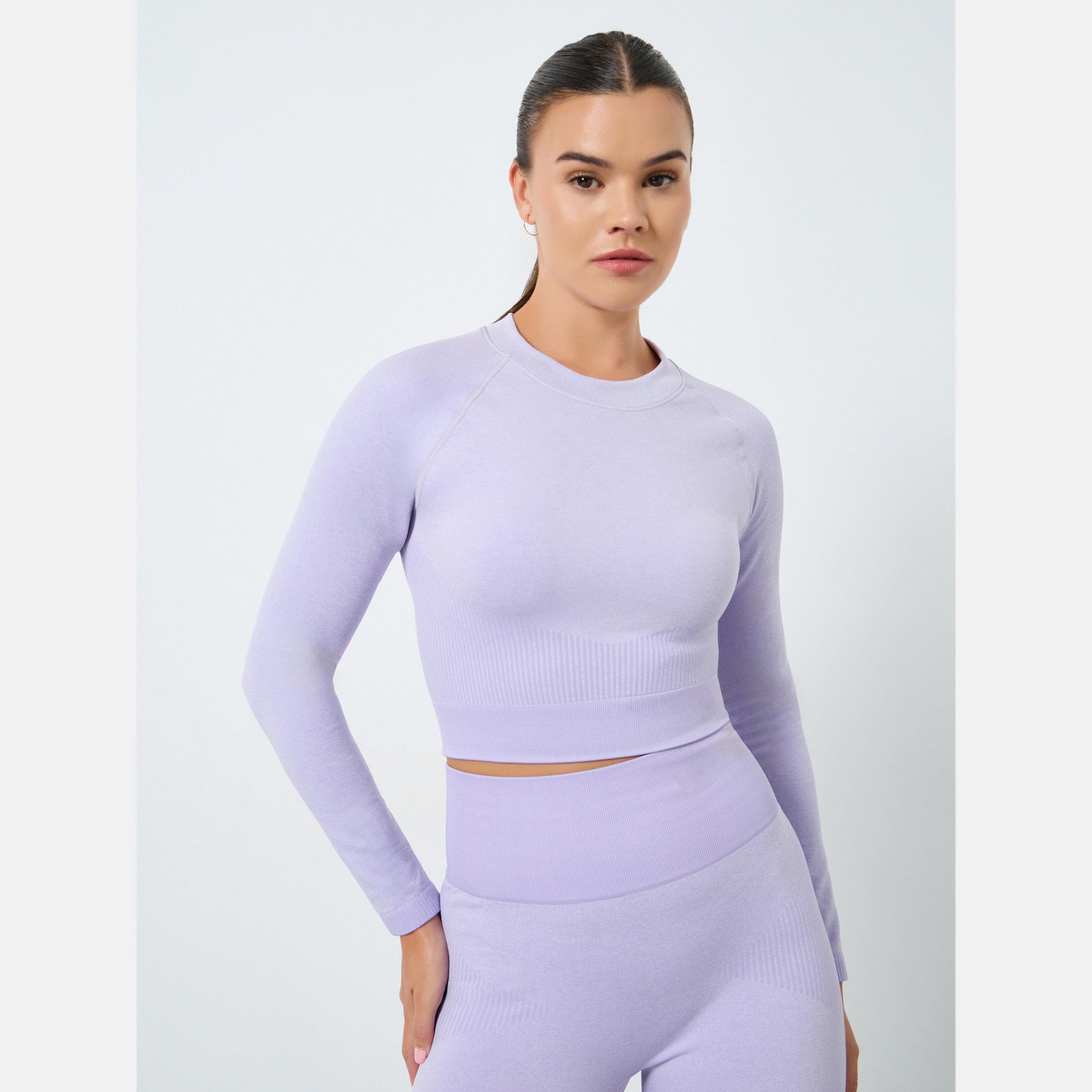 ستايلي - طقم بلوزة بأكمام طويلة من الجاكار مع ليقنز/ فيزون-women-clothing-sportswearandactivewear-trackpantsandtracksuits-image-2