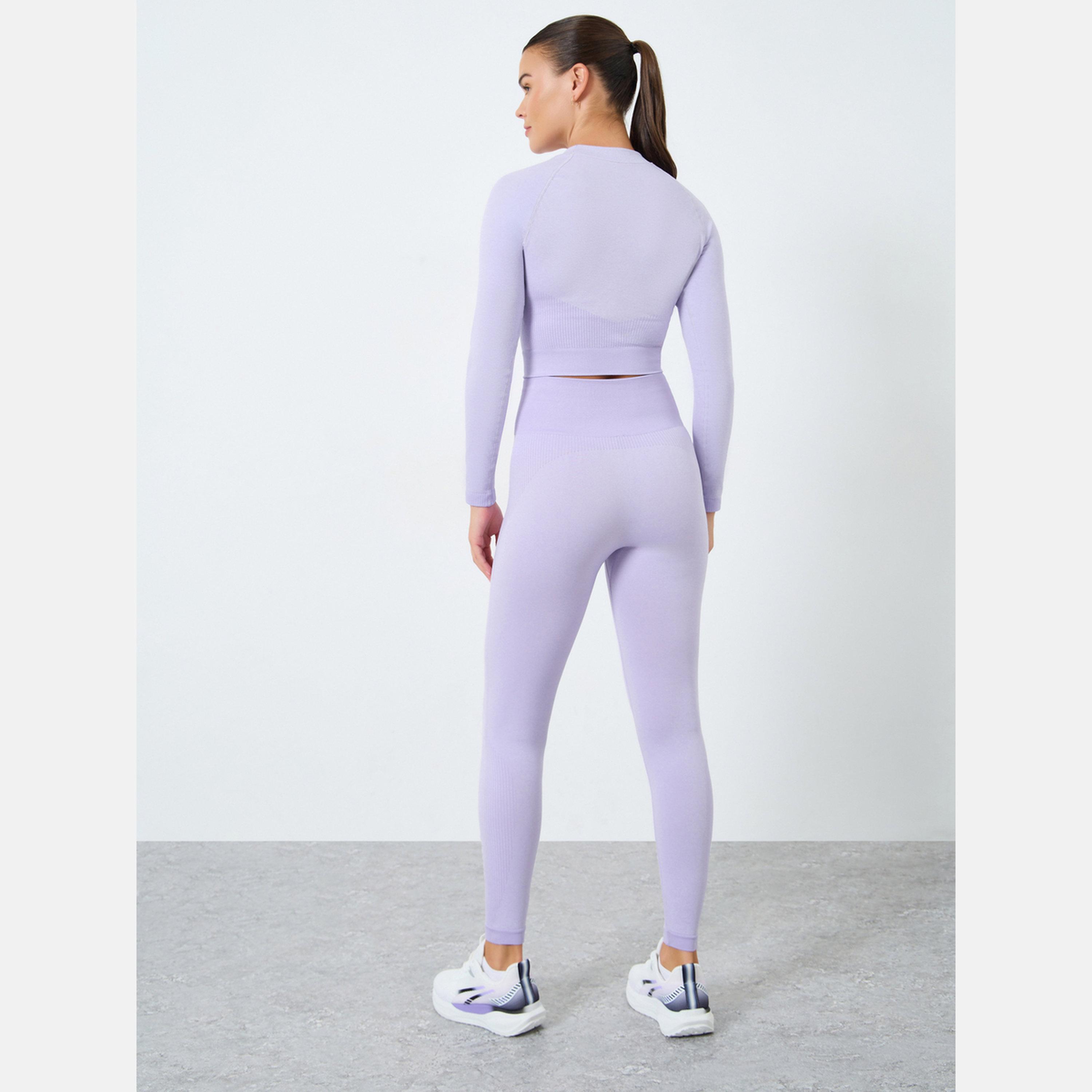 ستايلي - طقم بلوزة بأكمام طويلة من الجاكار مع ليقنز/ فيزون-women-clothing-sportswearandactivewear-trackpantsandtracksuits-image-4