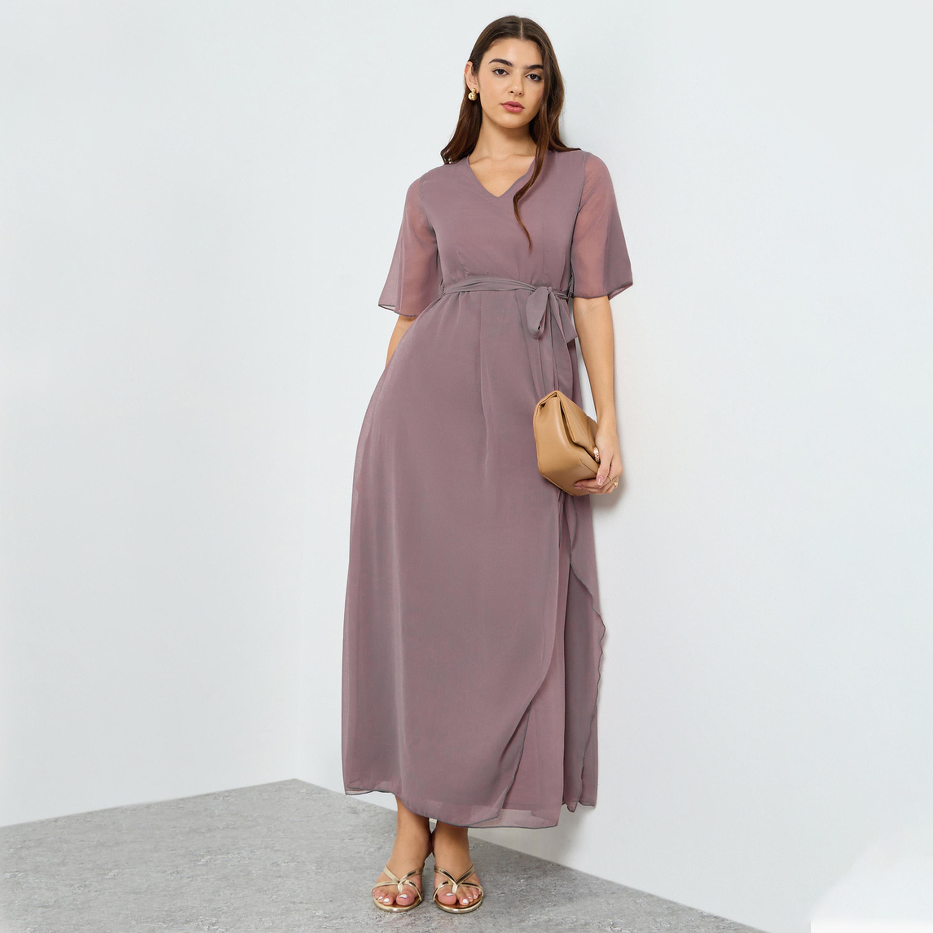 فستان طويل مع رباط خصر-women-clothing-dresses-image-1