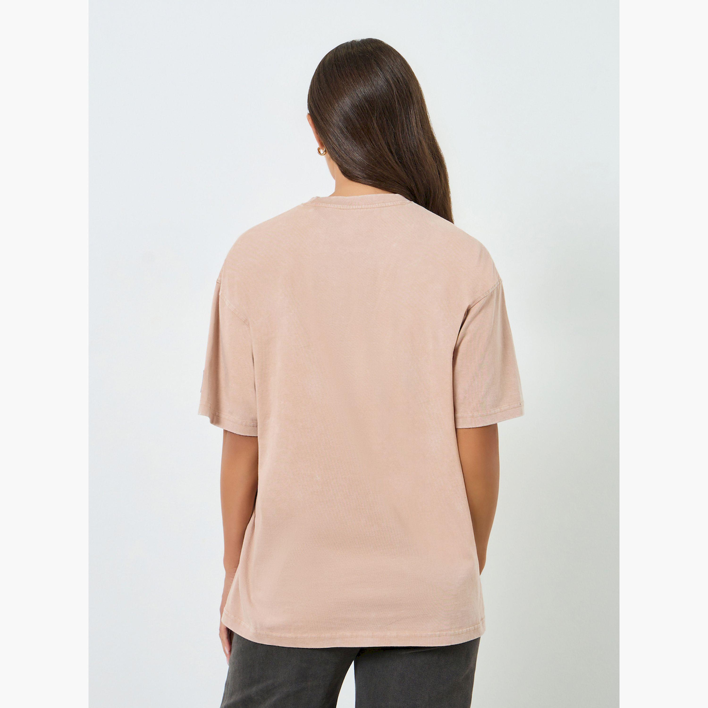 Styli Women Beige Slogan Oversized T-Shirt-women-clothing-tshirts-image-4