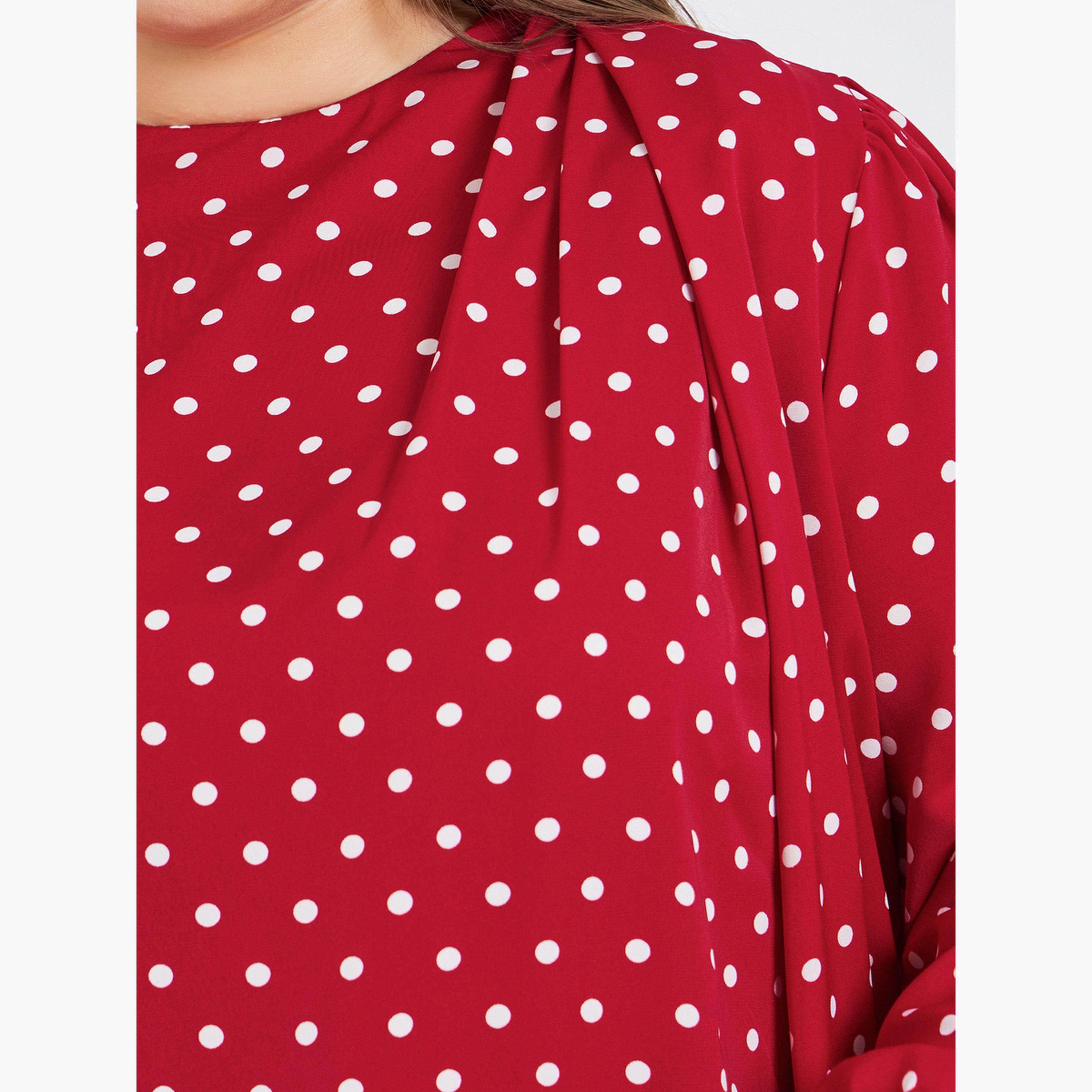 Styli Plus Size Polka Dot High Neck Blouse-women-clothing-shirtsandblouses-blouses-image-4