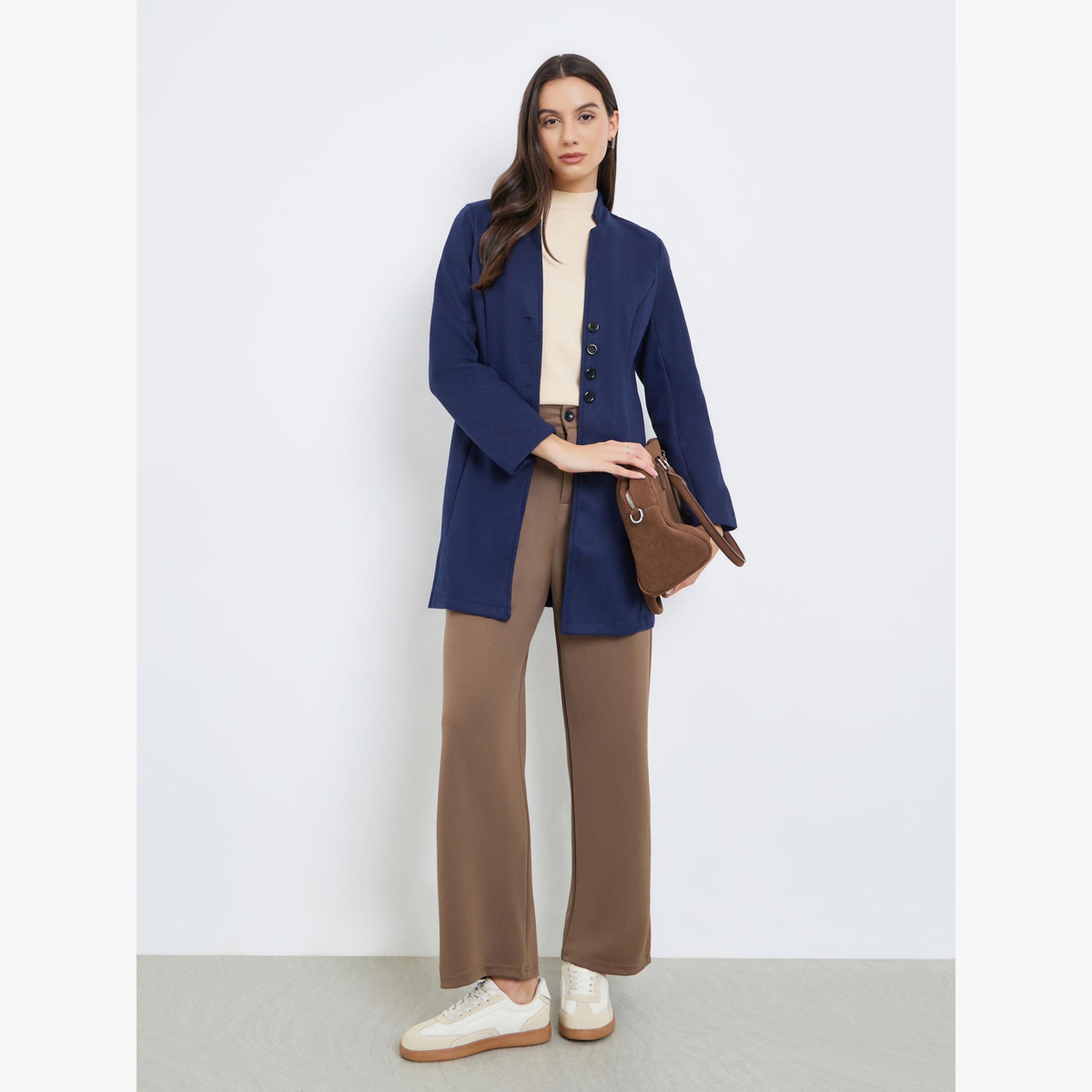 جاكيت نسائي كحلي ضيق بأكمام طويلة-women-clothing-coatsandjackets-coats-image-2