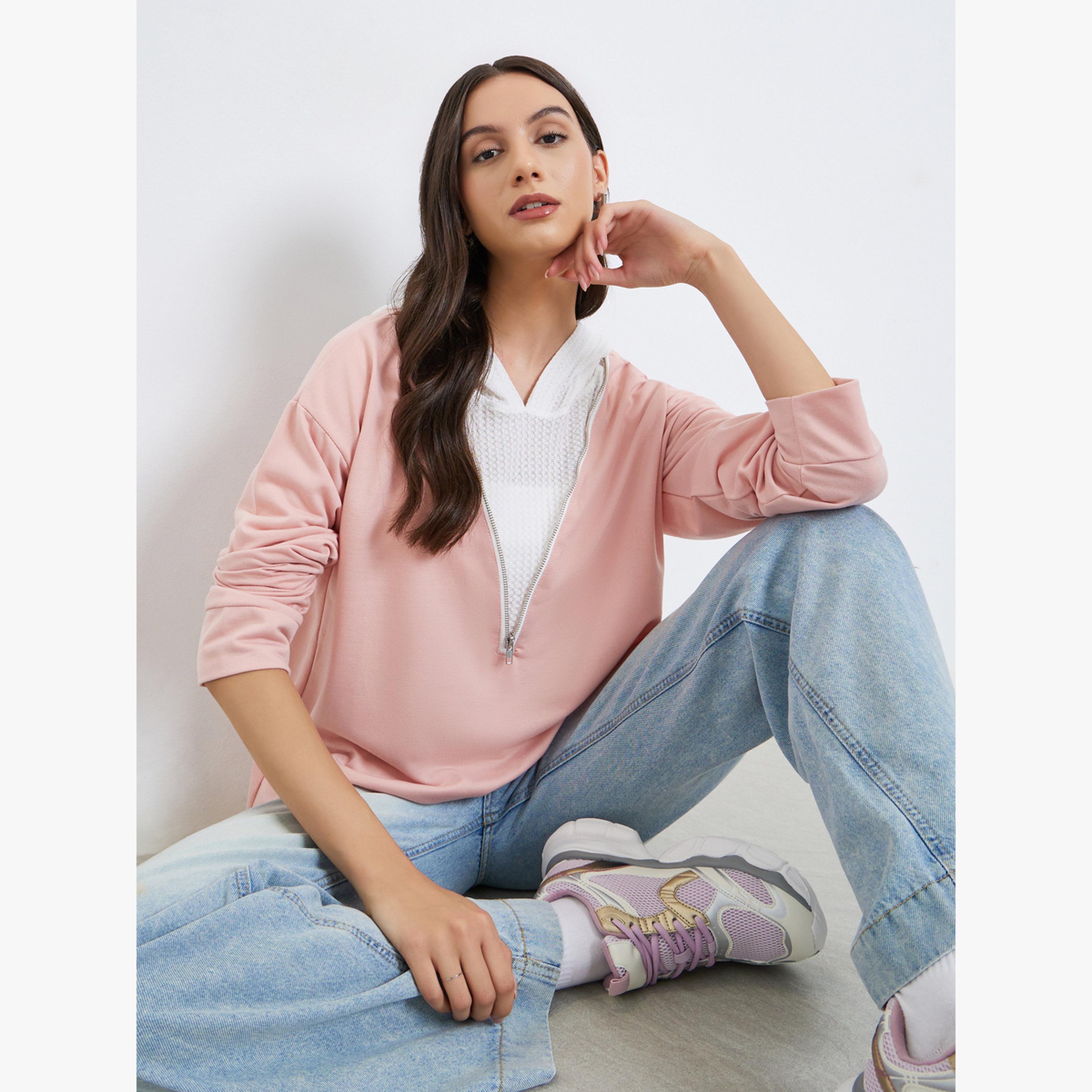 هودي وردي بسحاب بلونين-women-clothing-hoodiesandsweatshirts-hoodies-image-1