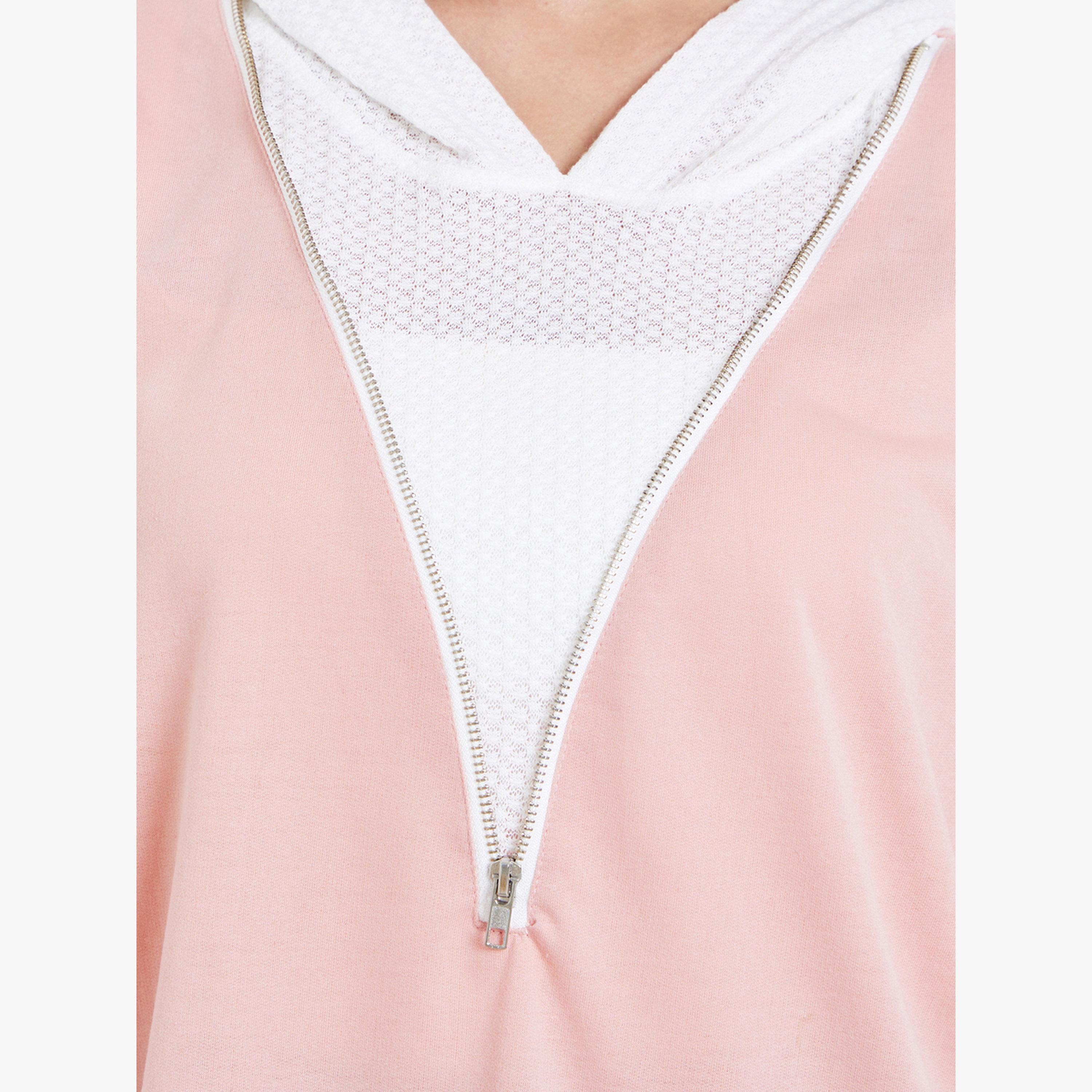 Take Two Pink Zip-Up Color Blocked Hoodie-women-clothing-hoodiesandsweatshirts-hoodies-image-3