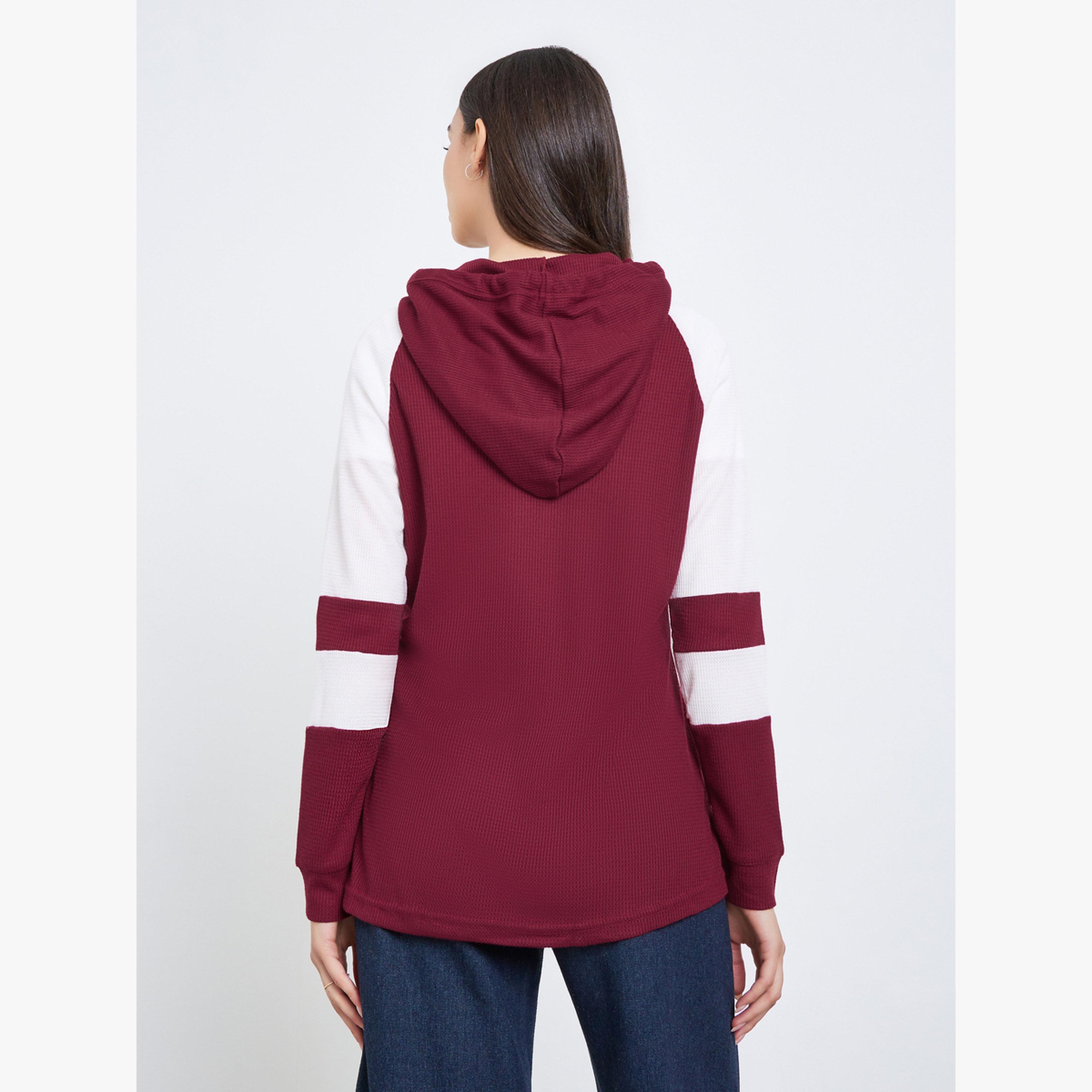 هودي خمري بأكمام ريجلان-women-clothing-hoodiesandsweatshirts-hoodies-image-4