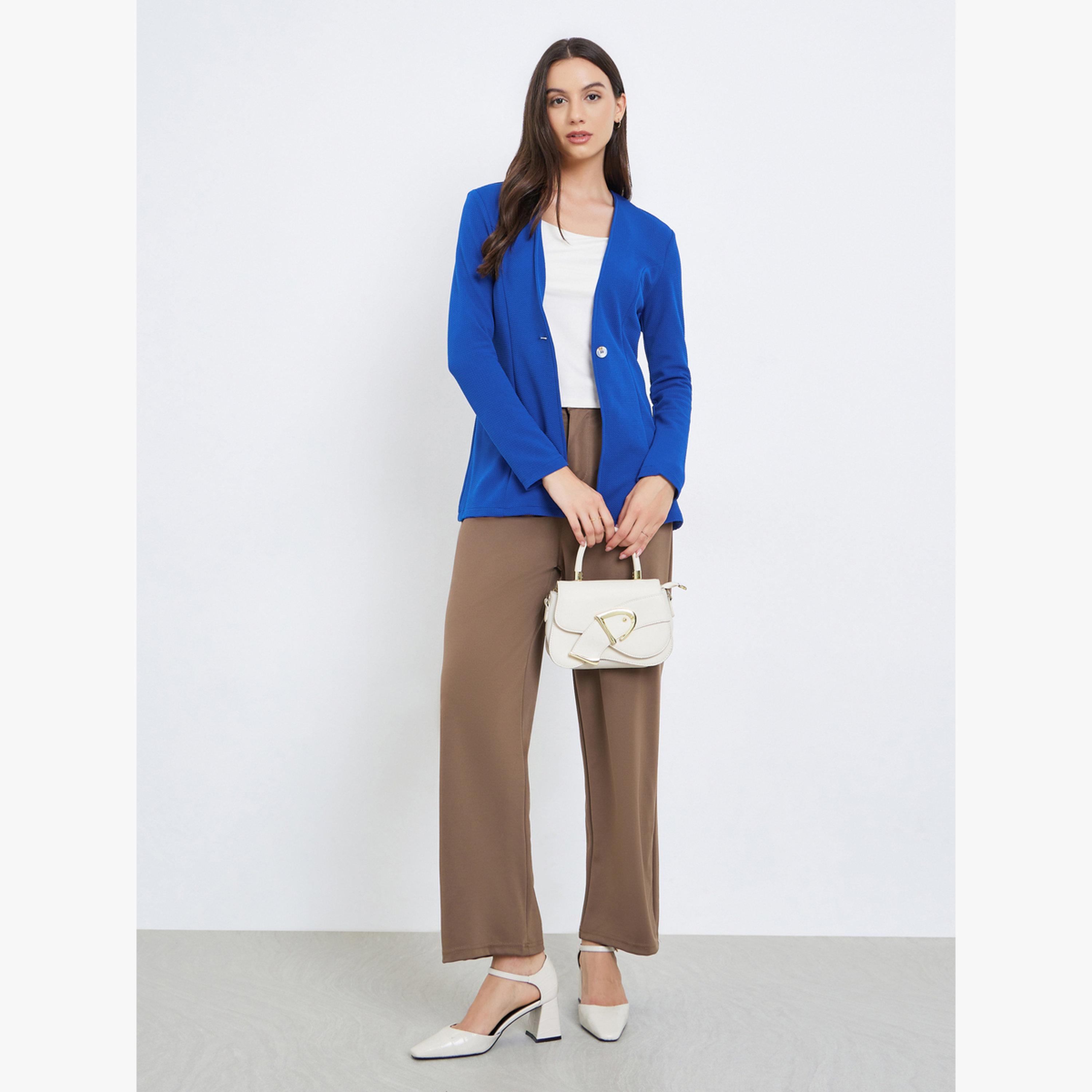 بليزر ضيق بنقشة بارزة بلون-women-clothing-coatsandjackets-blazers-image-3