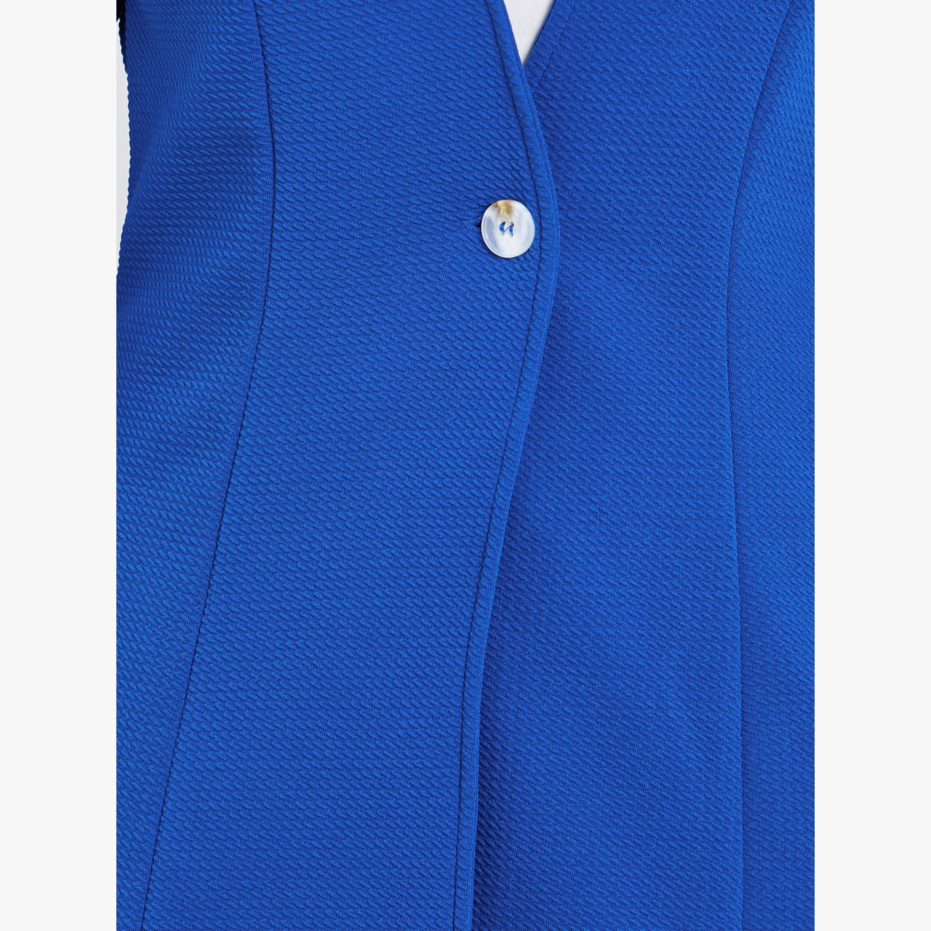 Take Two Blue Textured Fitted Blazer-women-clothing-coatsandjackets-blazers-image-4
