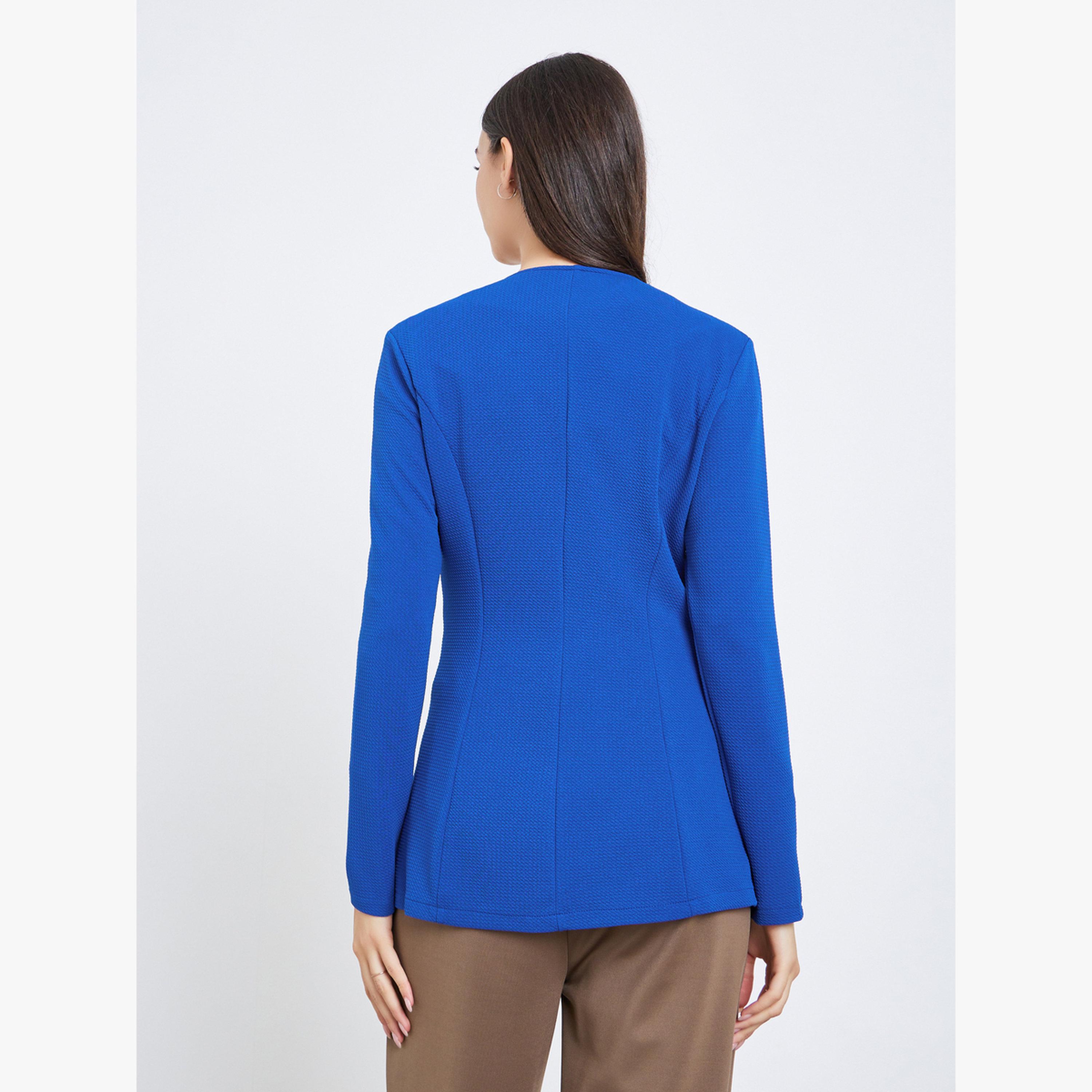 بليزر ضيق بنقشة بارزة بلون-women-clothing-coatsandjackets-blazers-image-5