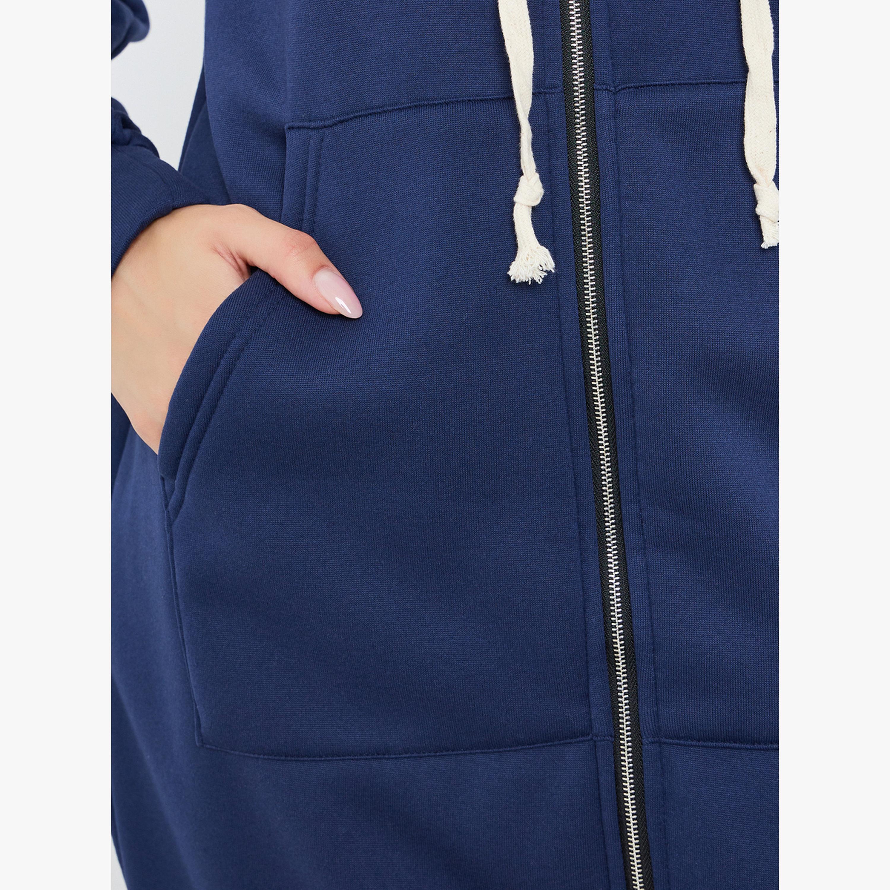 جاكيت هودي نسائي بسحاب سادة وجيوب-women-clothing-hoodiesandsweatshirts-hoodies-image-4
