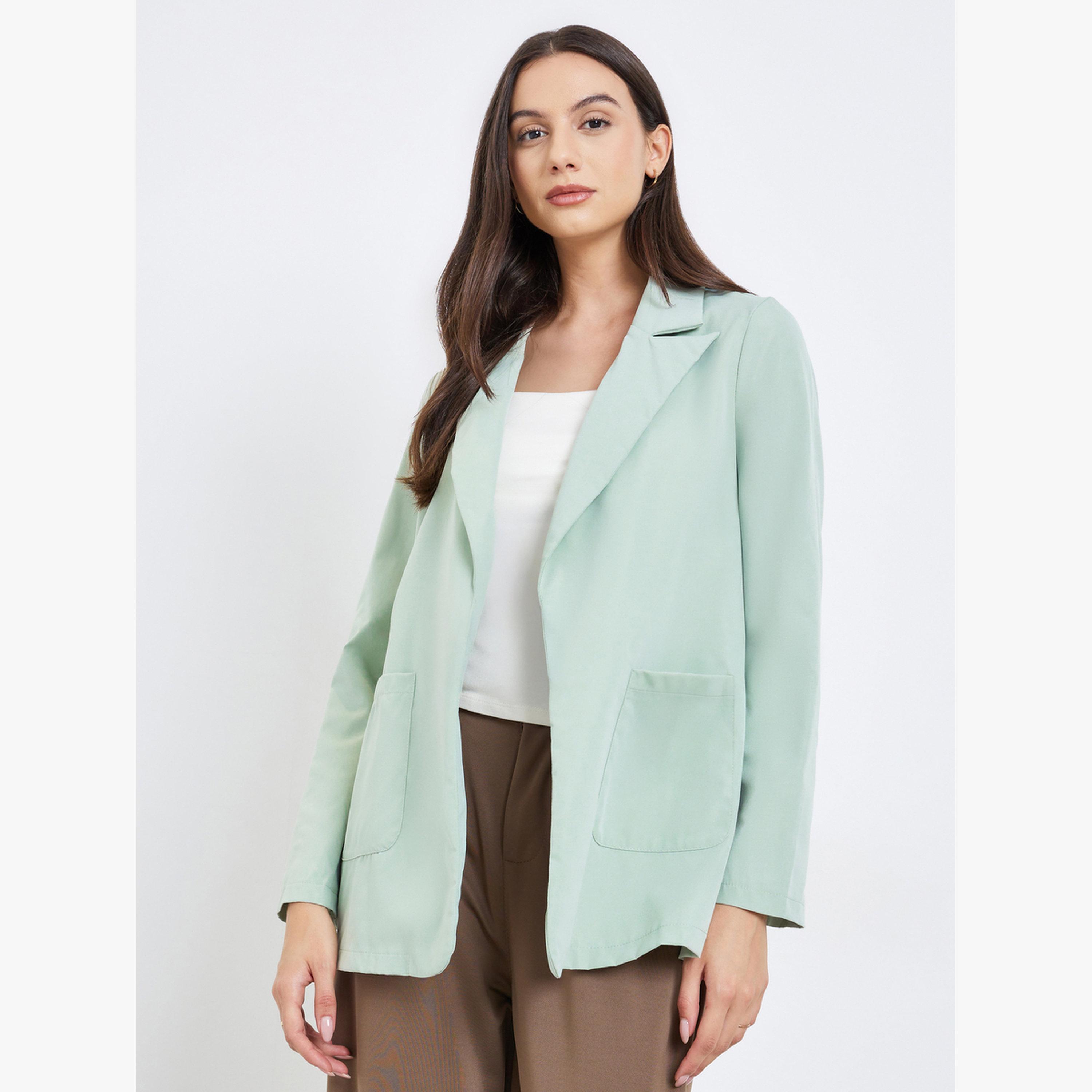 Take Two Women Solid Pocket Detail Long Sleeve Blazer-women-clothing-coatsandjackets-blazers-image-1