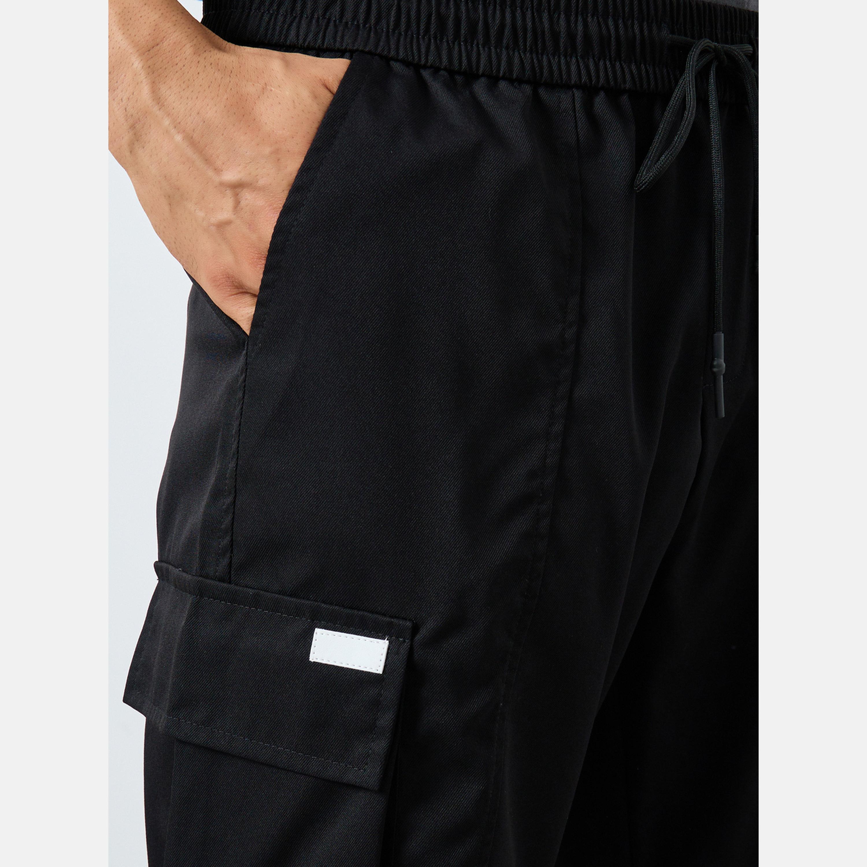 Take Two Men Black Cargo Pants with Drawstring-men-clothing-bottoms-joggers-image-3
