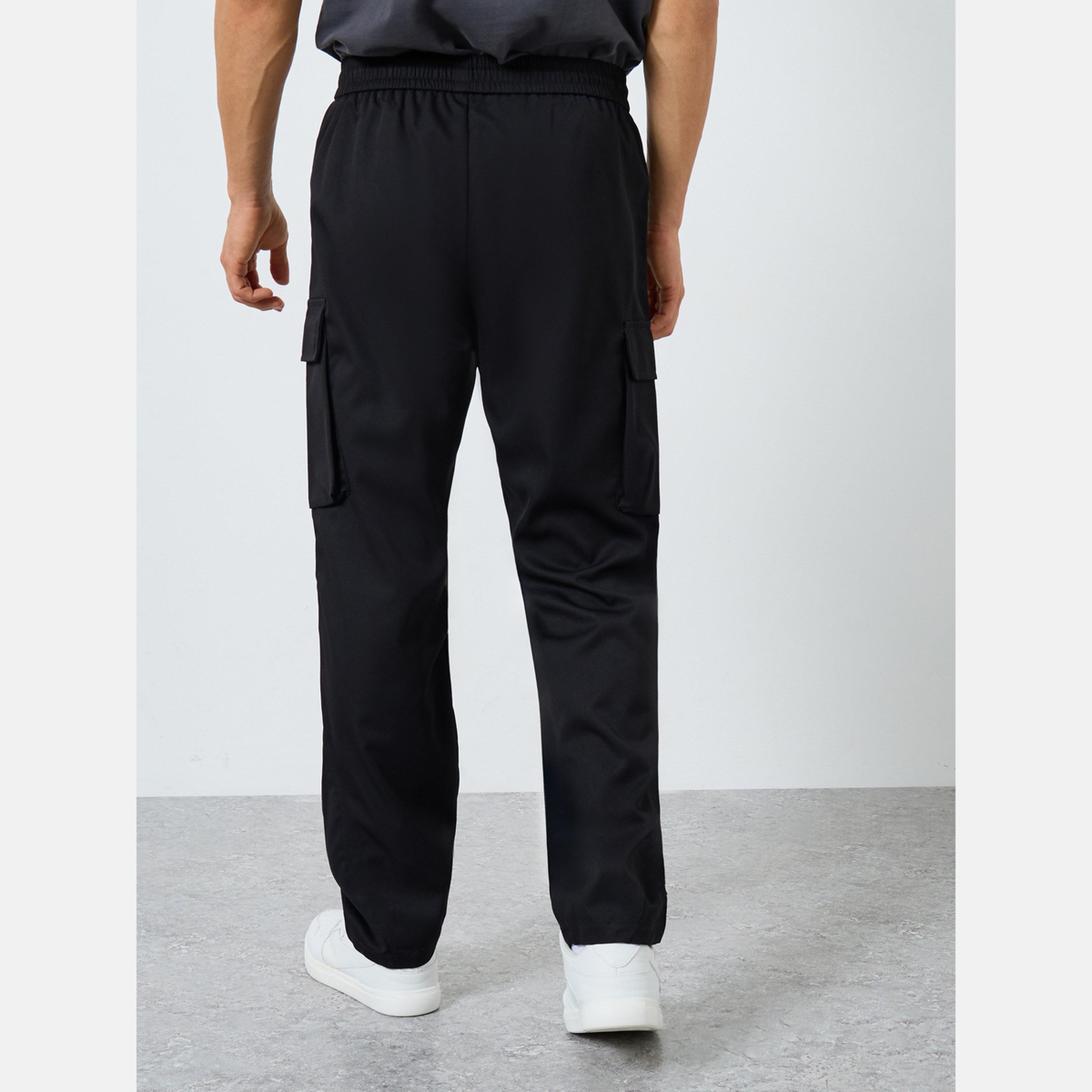 Take Two Men Black Cargo Pants with Drawstring-men-clothing-bottoms-joggers-image-4