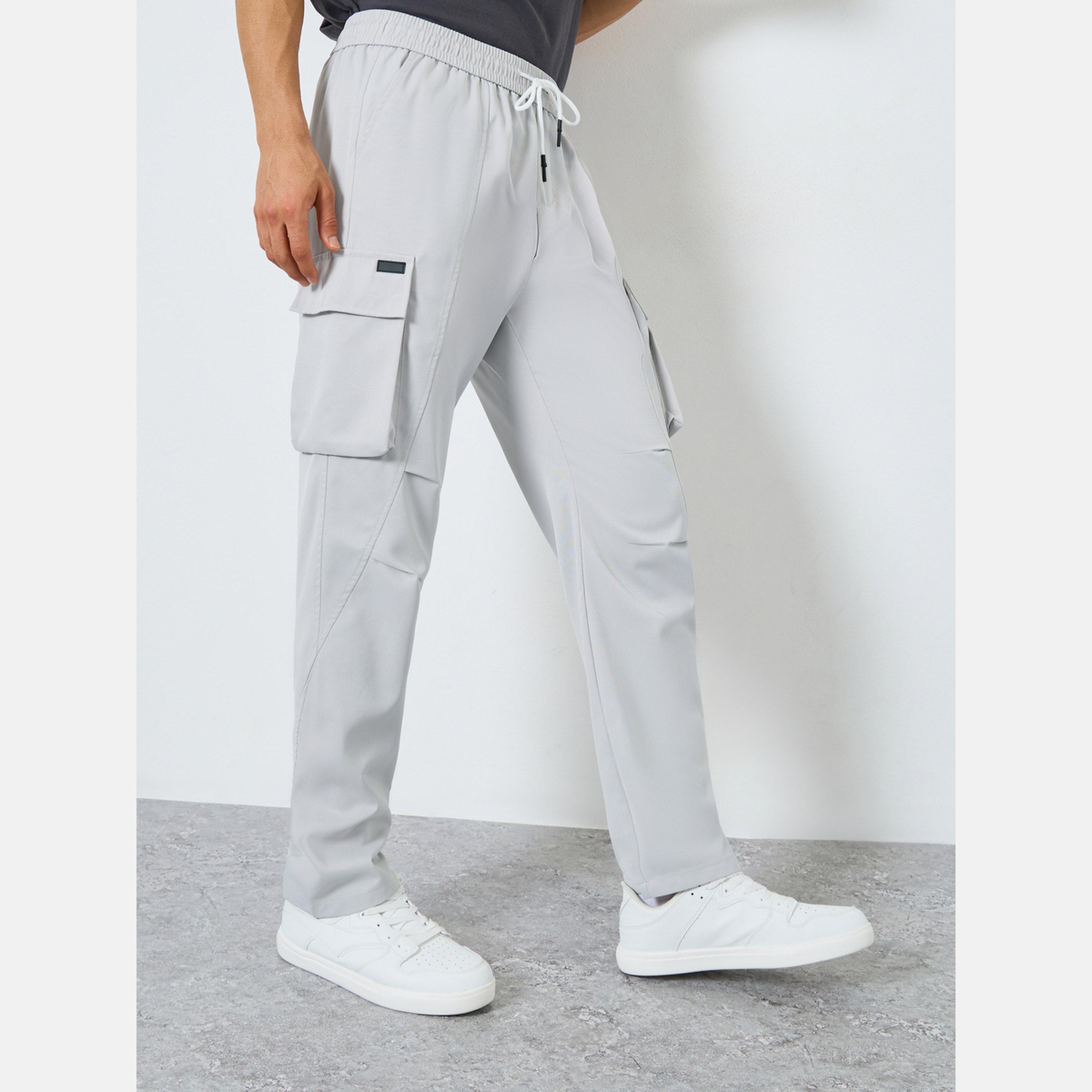 تيك تو - بنطال كارغو رجال رمادي برباط-men-clothing-bottoms-joggers-image-4