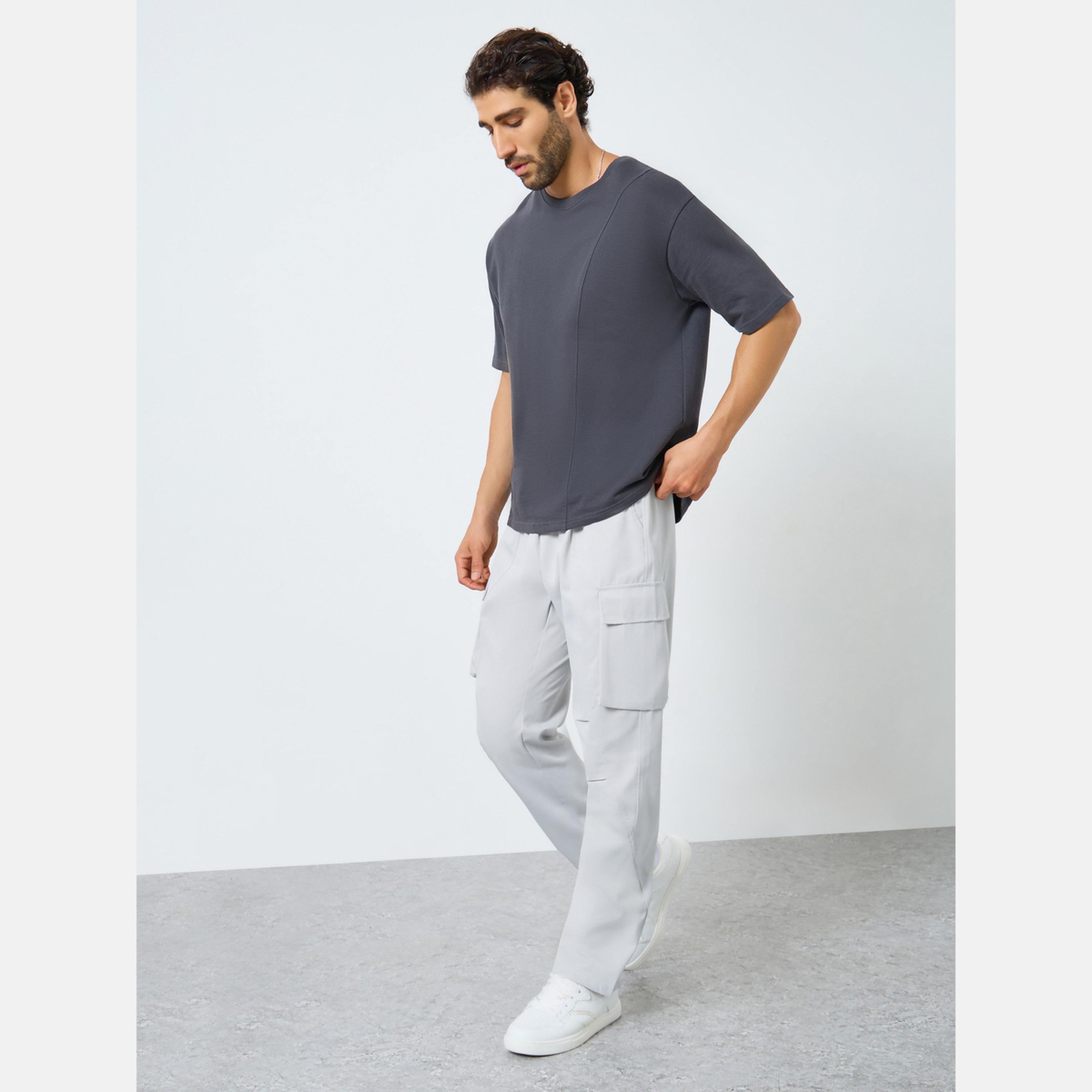 تيك تو - بنطال كارغو رجال رمادي برباط-men-clothing-bottoms-joggers-image-3