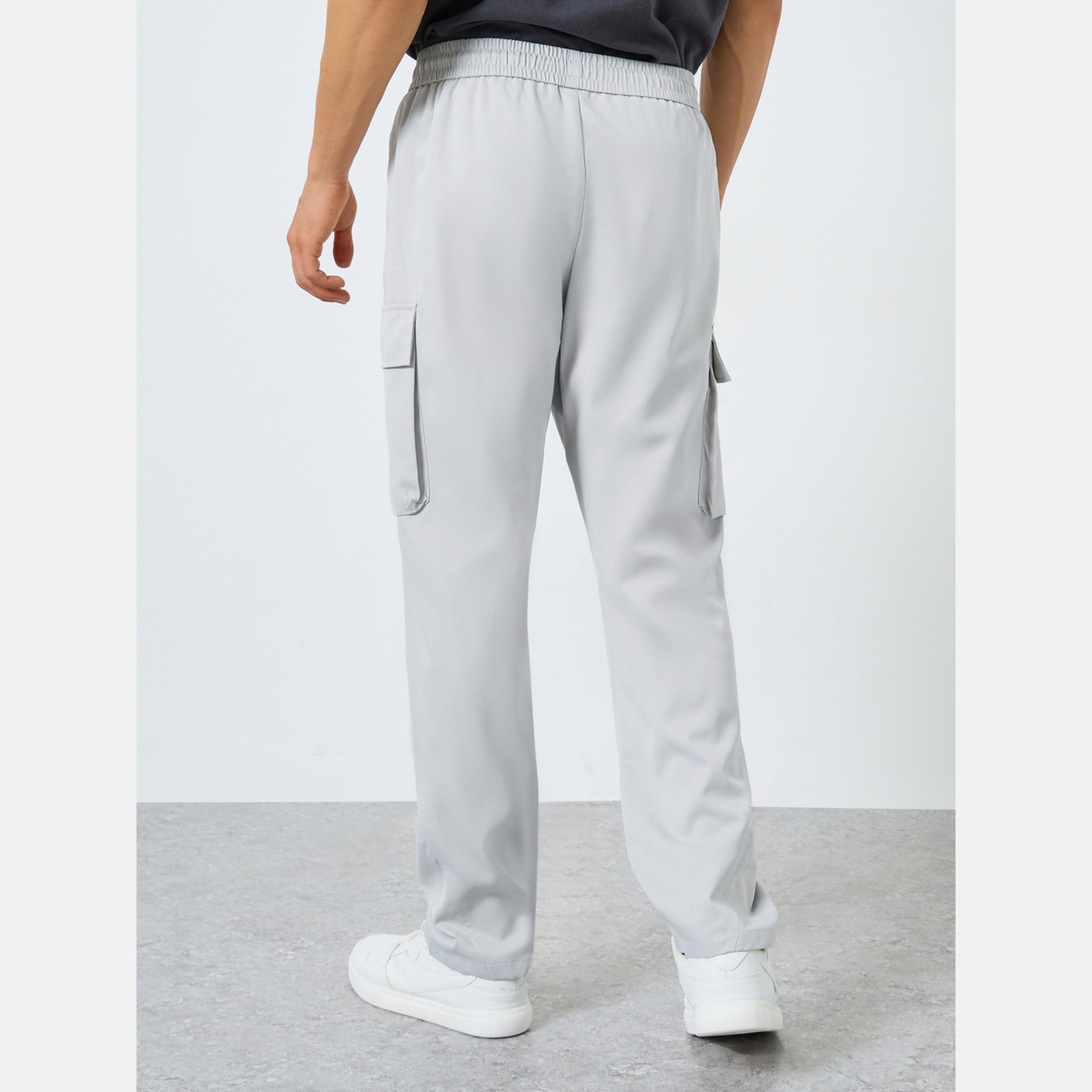 تيك تو - بنطال كارغو رجال رمادي برباط-men-clothing-bottoms-joggers-image-1
