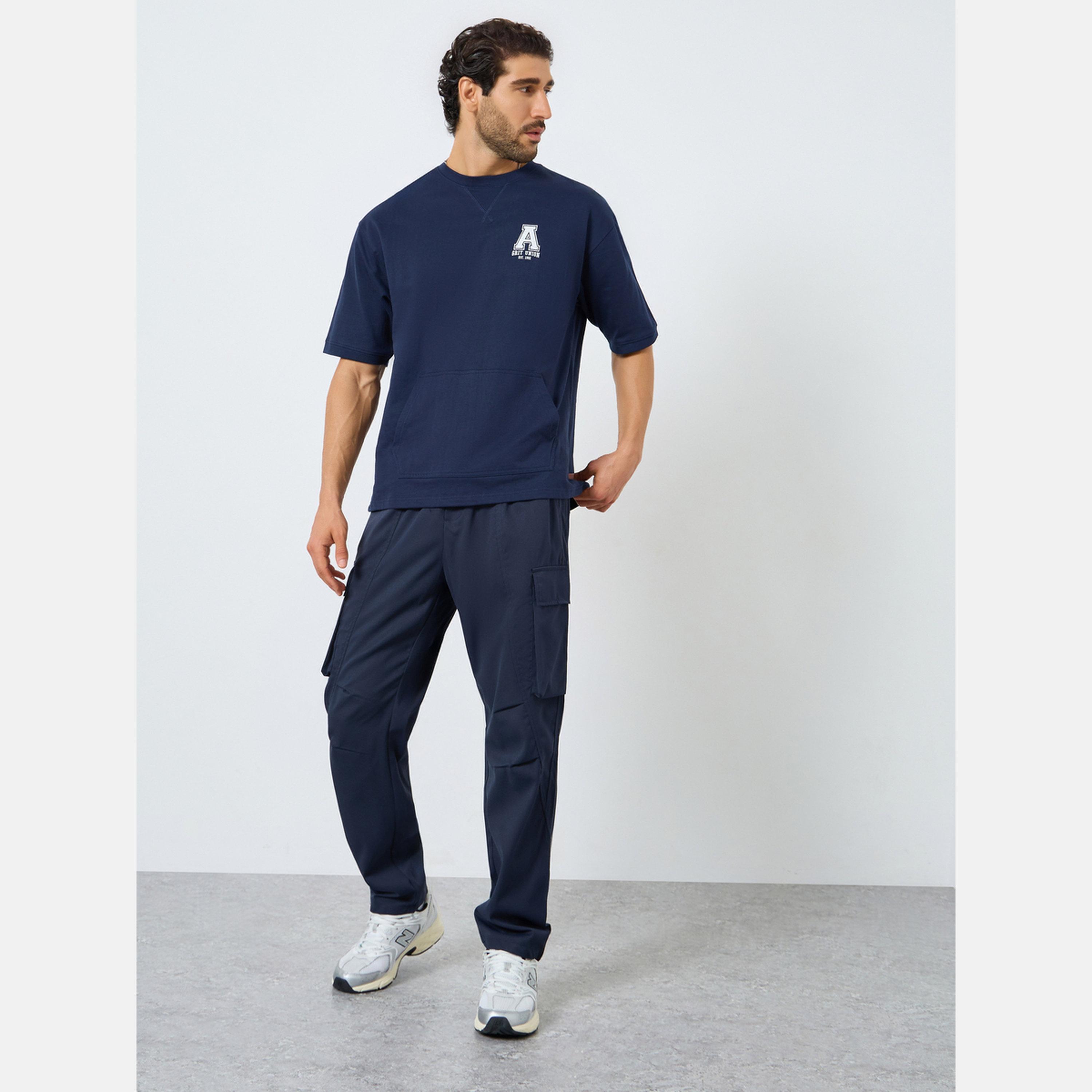 Take Two Men Navy Cargo Pants with Drawstring-men-clothing-bottoms-joggers-image-2