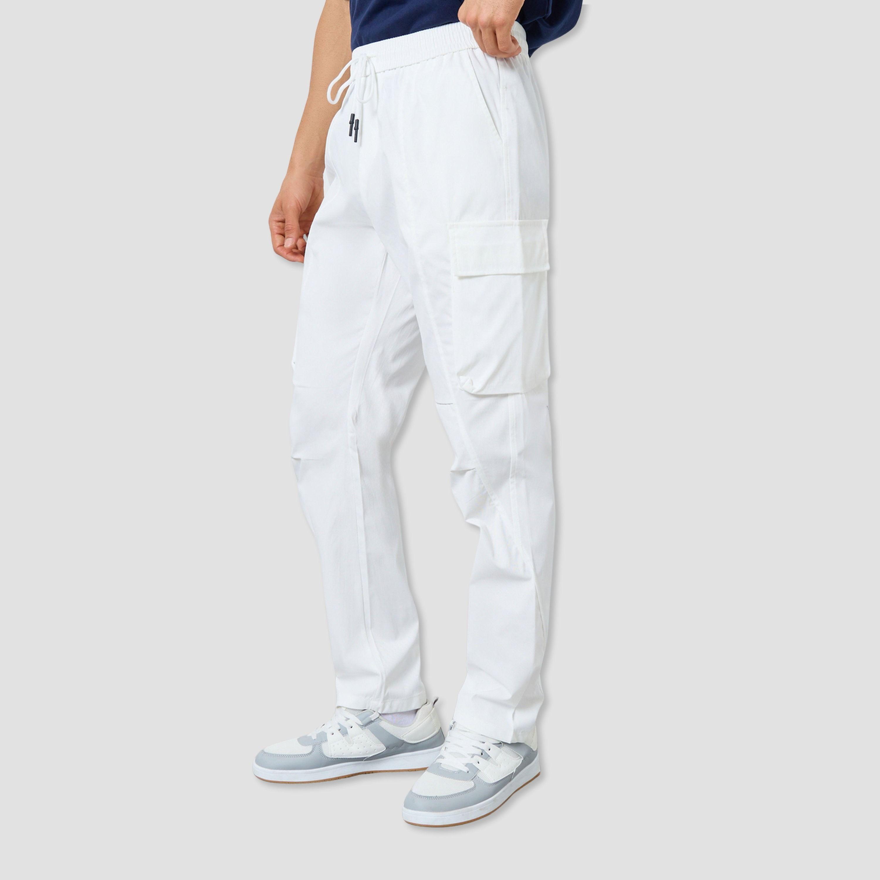 تيك تو - بنطال كارغو رجالي أبيض برباط-men-clothing-bottoms-joggers-image-1