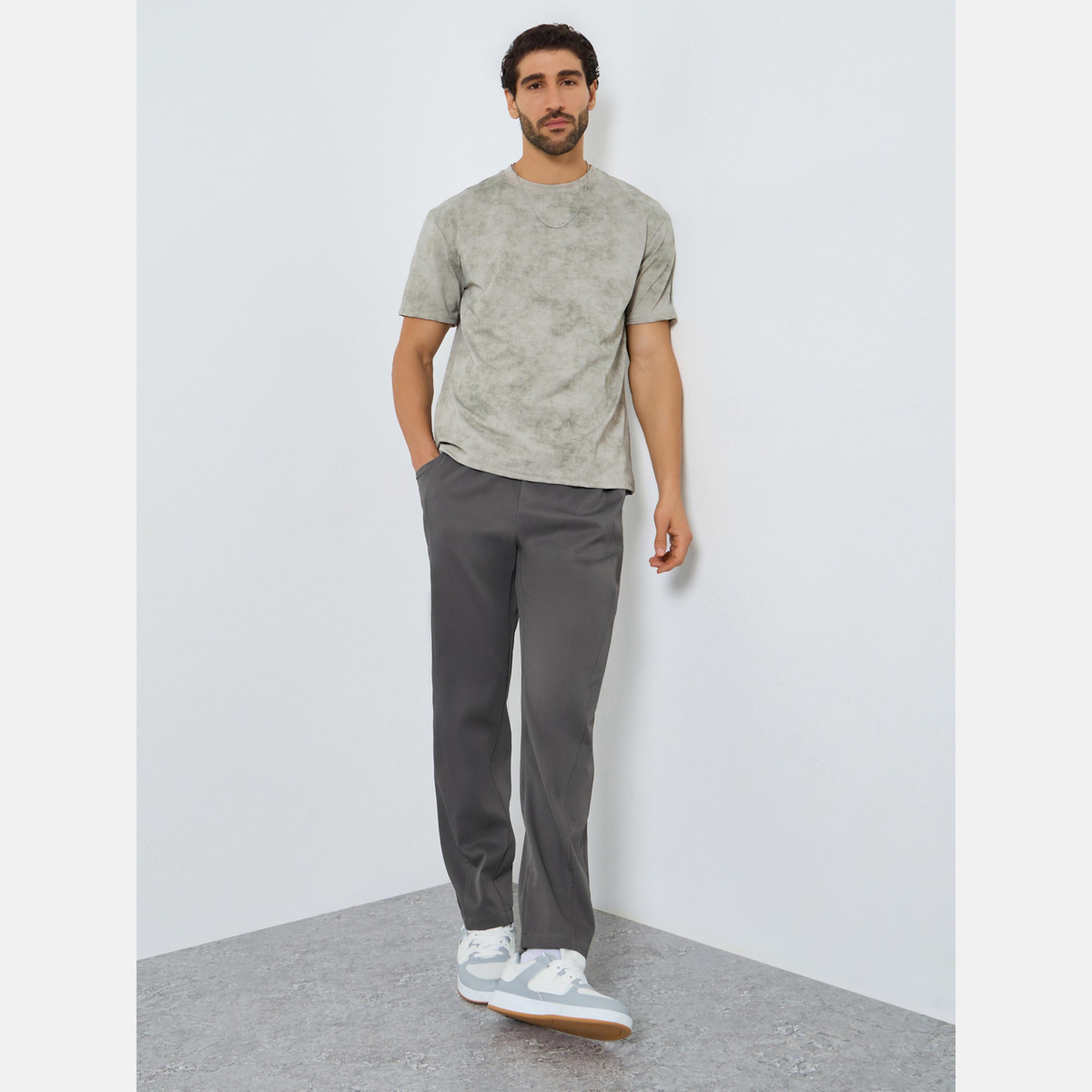 Take Two Men Solid Drawstring Waist Straight Leg Pants-men-clothing-bottoms-joggers-image-2