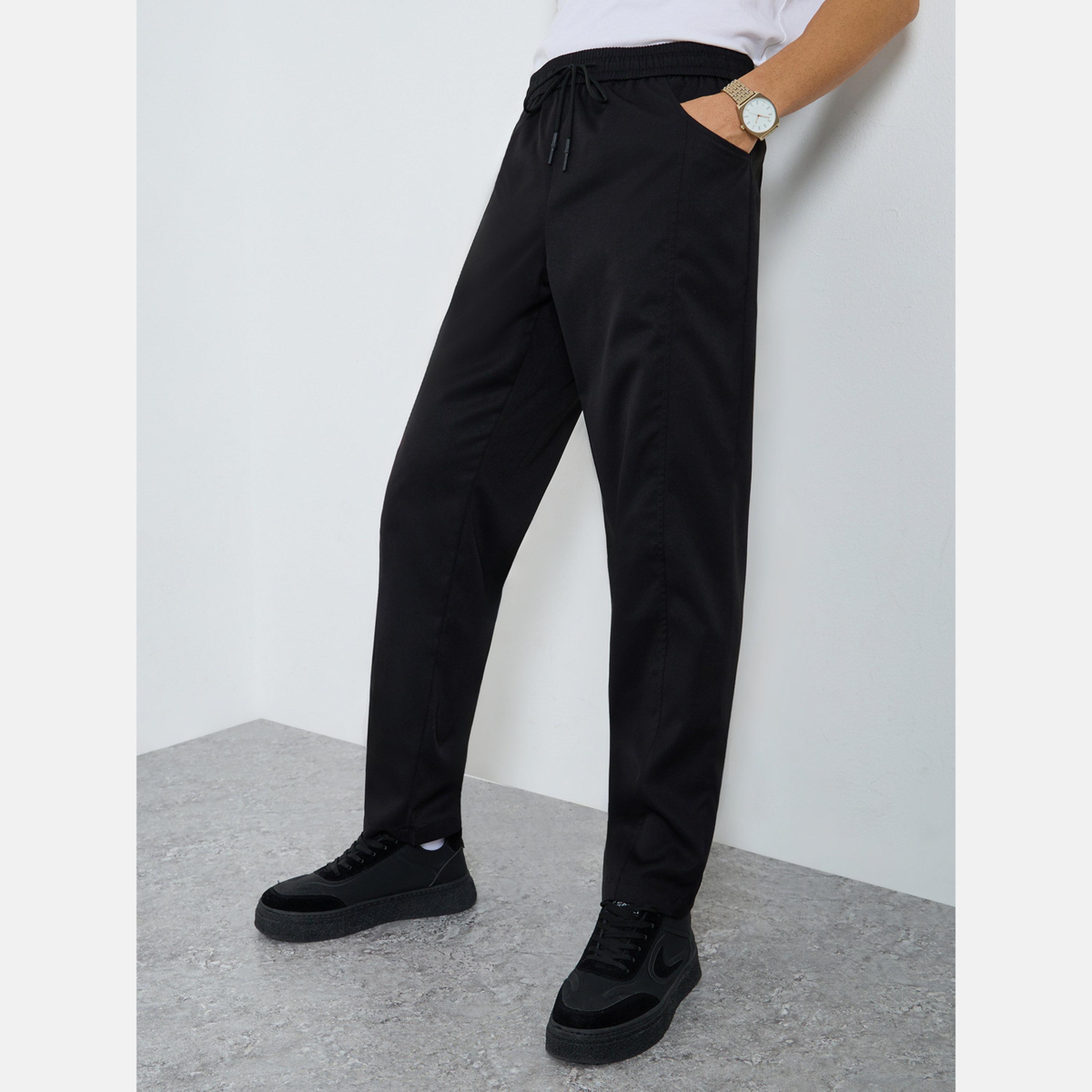Take Two Men Solid Drawstring Waist Straight Leg Pants-men-clothing-bottoms-joggers-image-2
