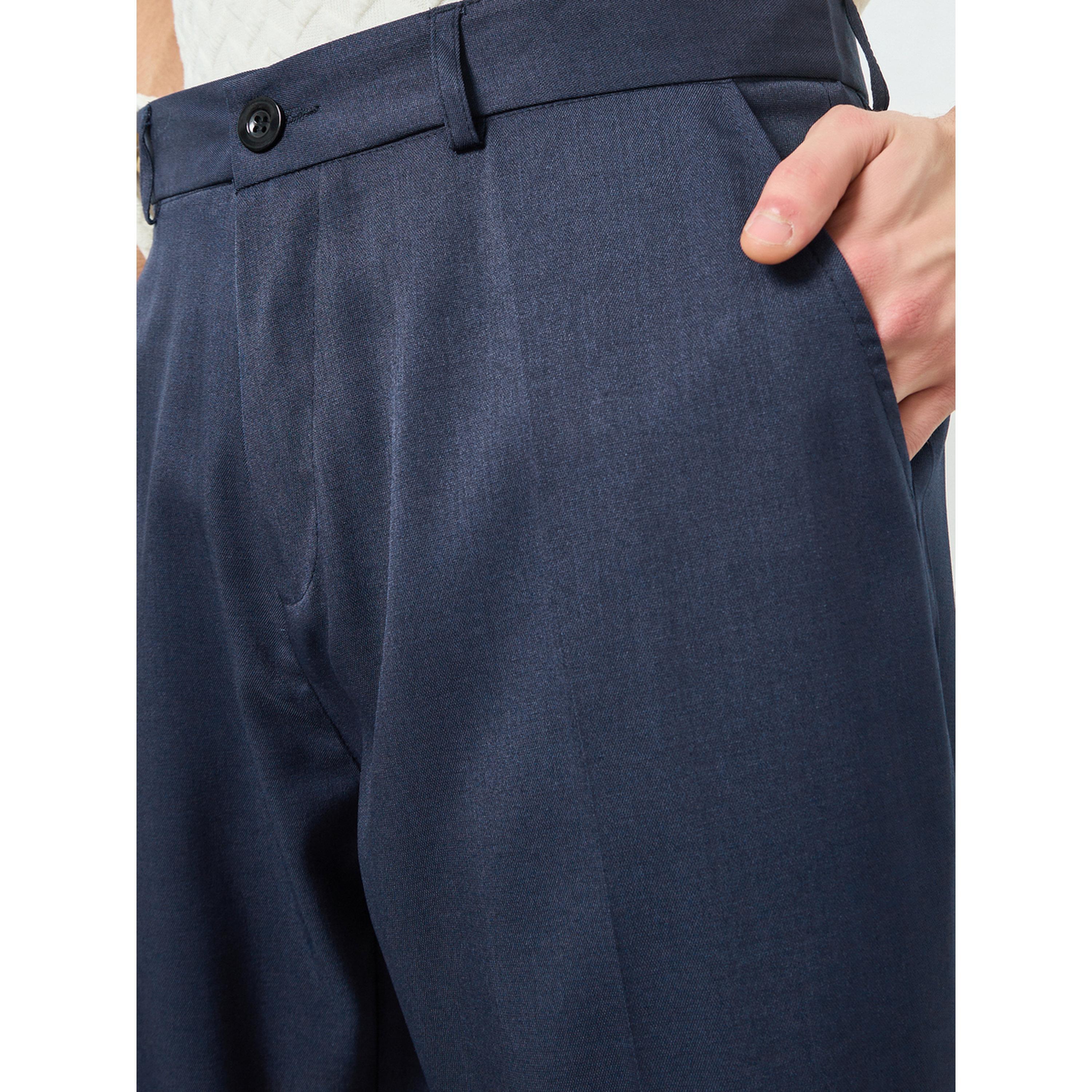 Take Two Men Navy Blue Straight Leg Trousers-men-clothing-bottoms-trousersandchinos-trousers-image-3