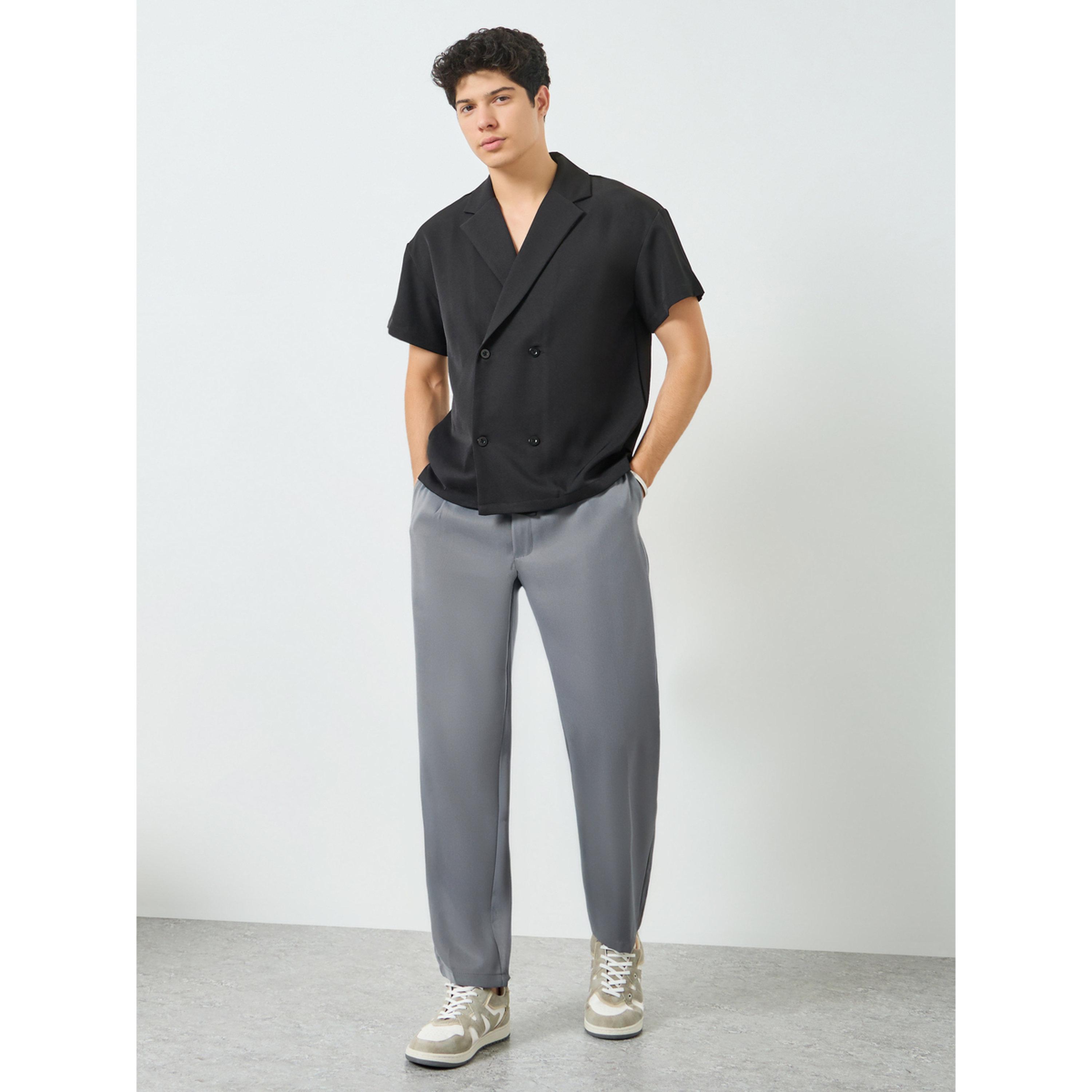 بنطال بأرجل مستقيمة وكسرات مع جيب مائل-men-clothing-bottoms-joggers-image-2