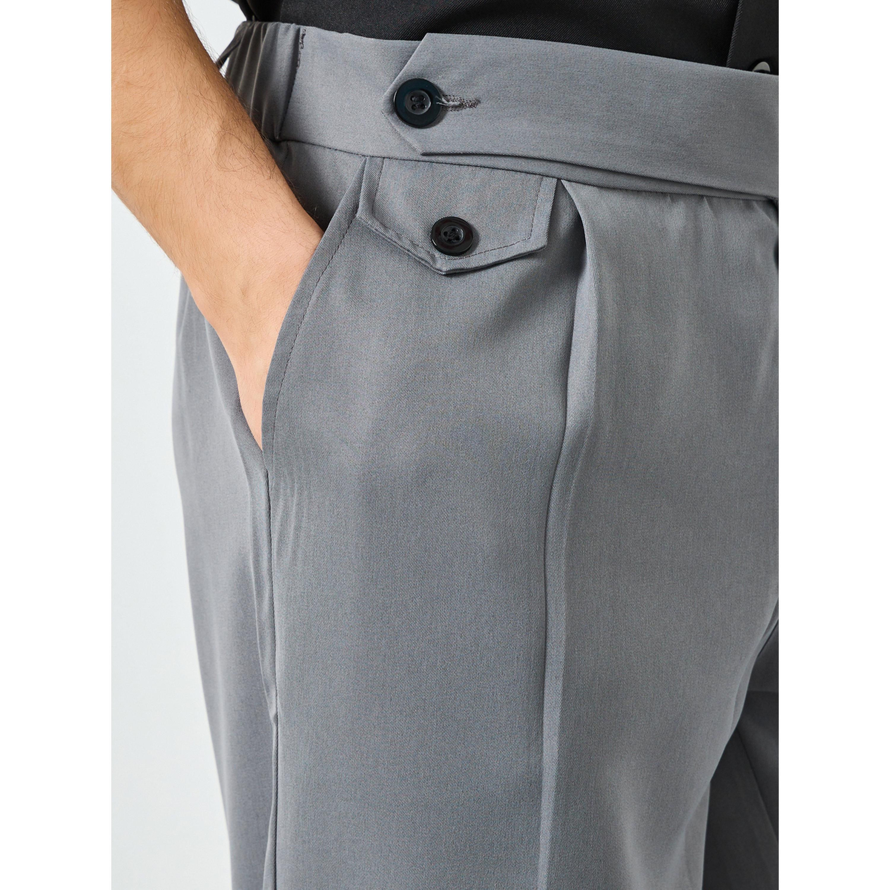 بنطال بأرجل مستقيمة وكسرات مع جيب مائل-men-clothing-bottoms-joggers-image-3