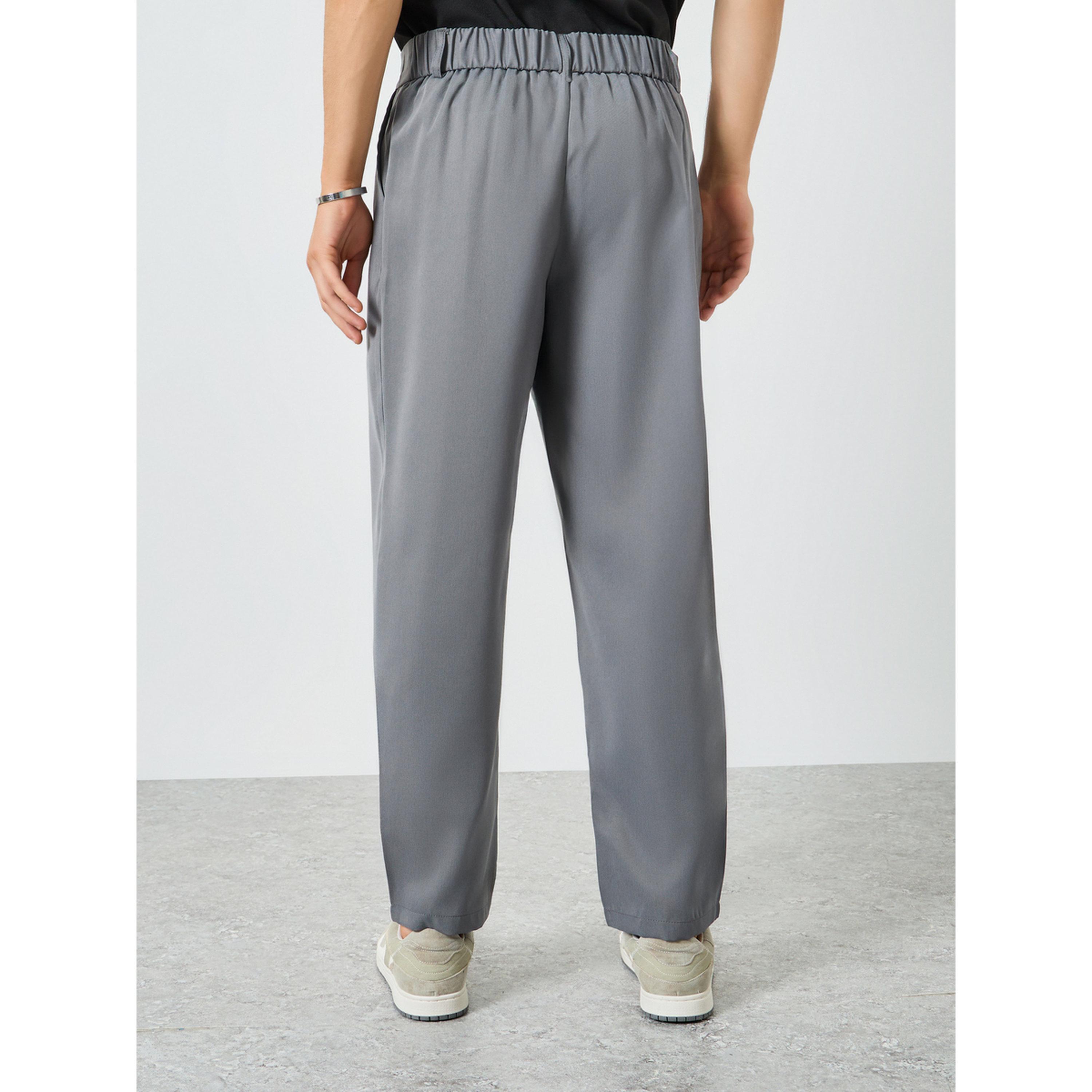 Take Two Men Grey Slant Pocket Pleated Straight Leg Pants-men-clothing-bottoms-joggers-image-4