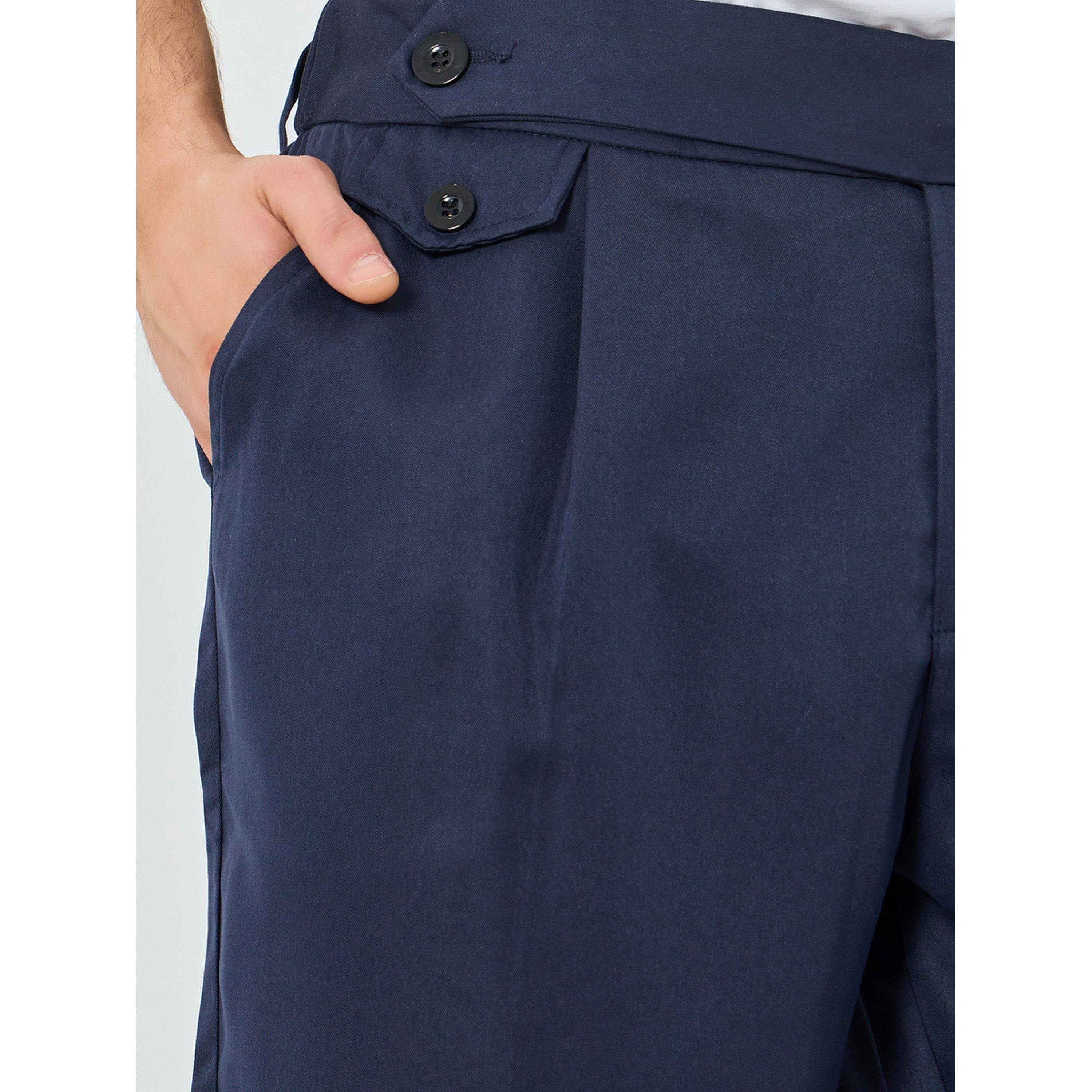 Take Two Men Navy Blue Pleated Straight Leg Pants-men-clothing-bottoms-joggers-image-3